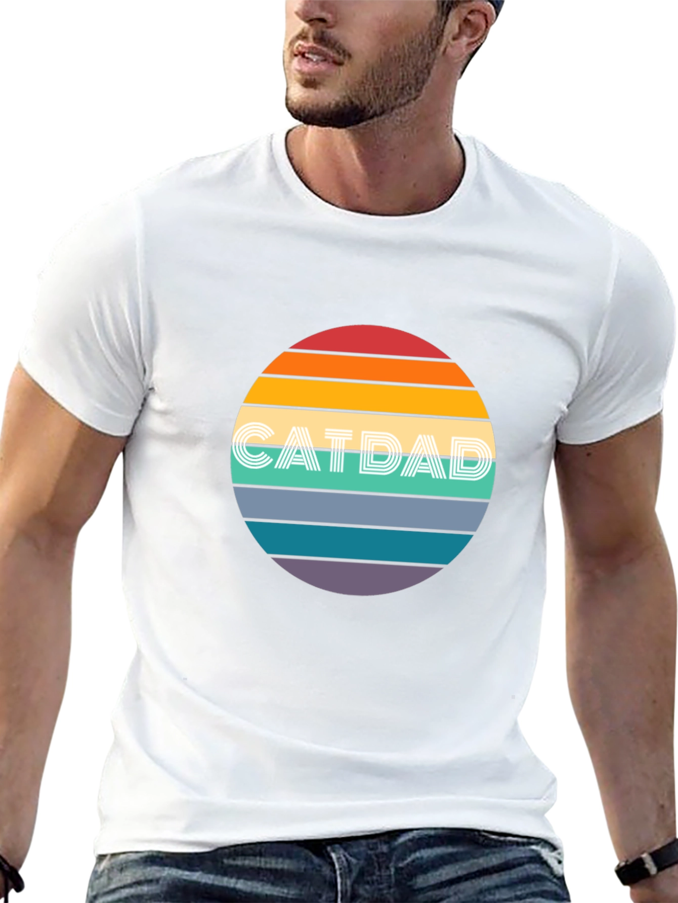 Cat Dad Retro Graphic Tee