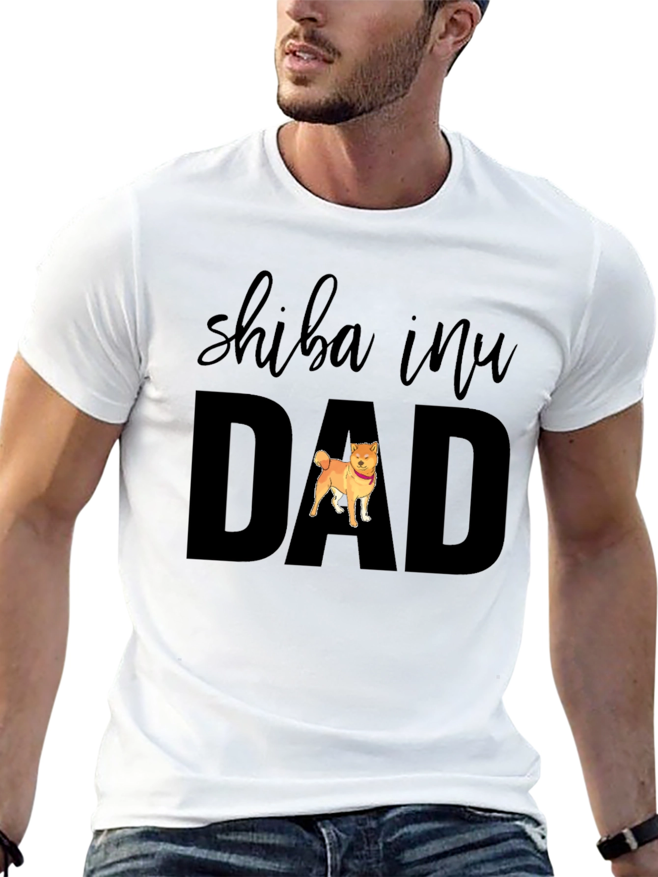Shiba Inu Dad T-Shirt - Black Dog Lover Tee