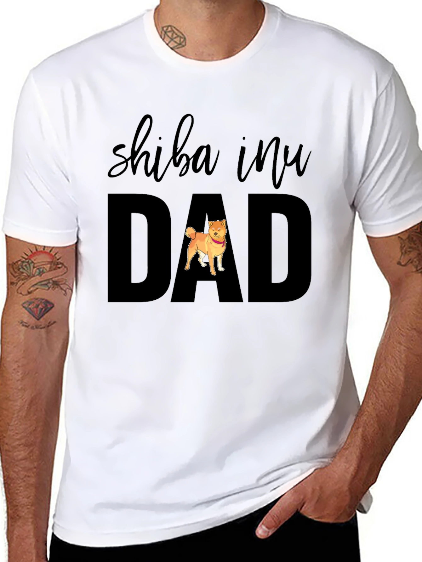 Shiba Inu Dad T-Shirt - Black Dog Lover Tee