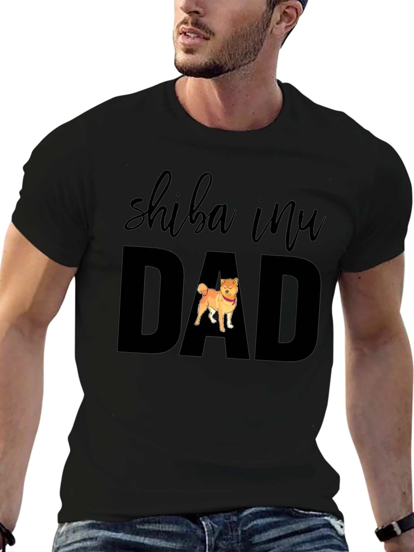 Shiba Inu Dad T-Shirt - Black Dog Lover Tee