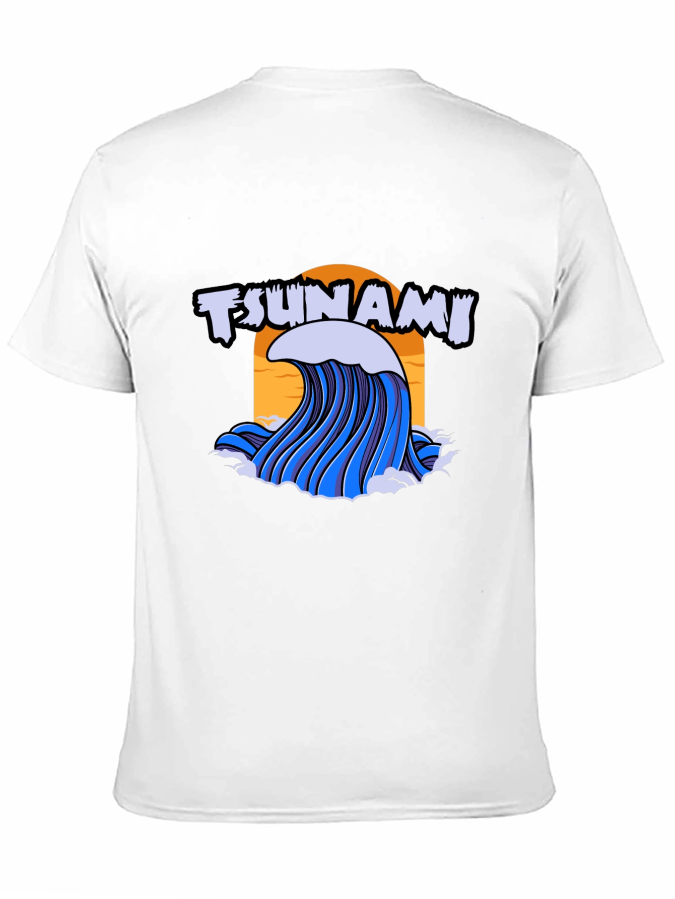Tsunami Wave Graphic Print Black T-Shirt