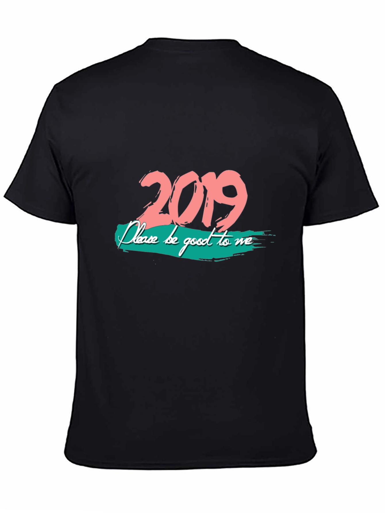 2019 Graphic Print Black T-Shirt