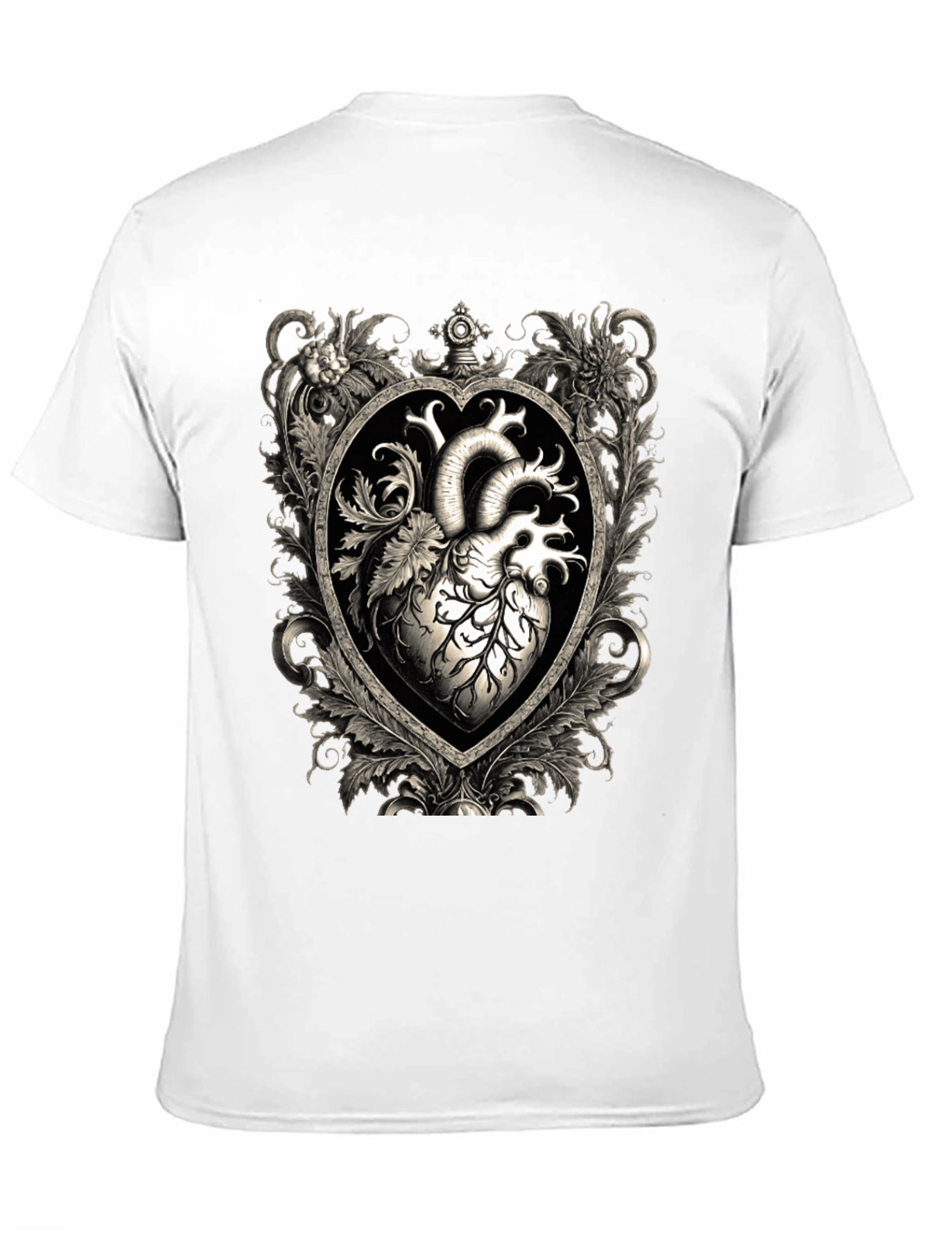 Anatomical Heart Floral Framed Graphic Tee