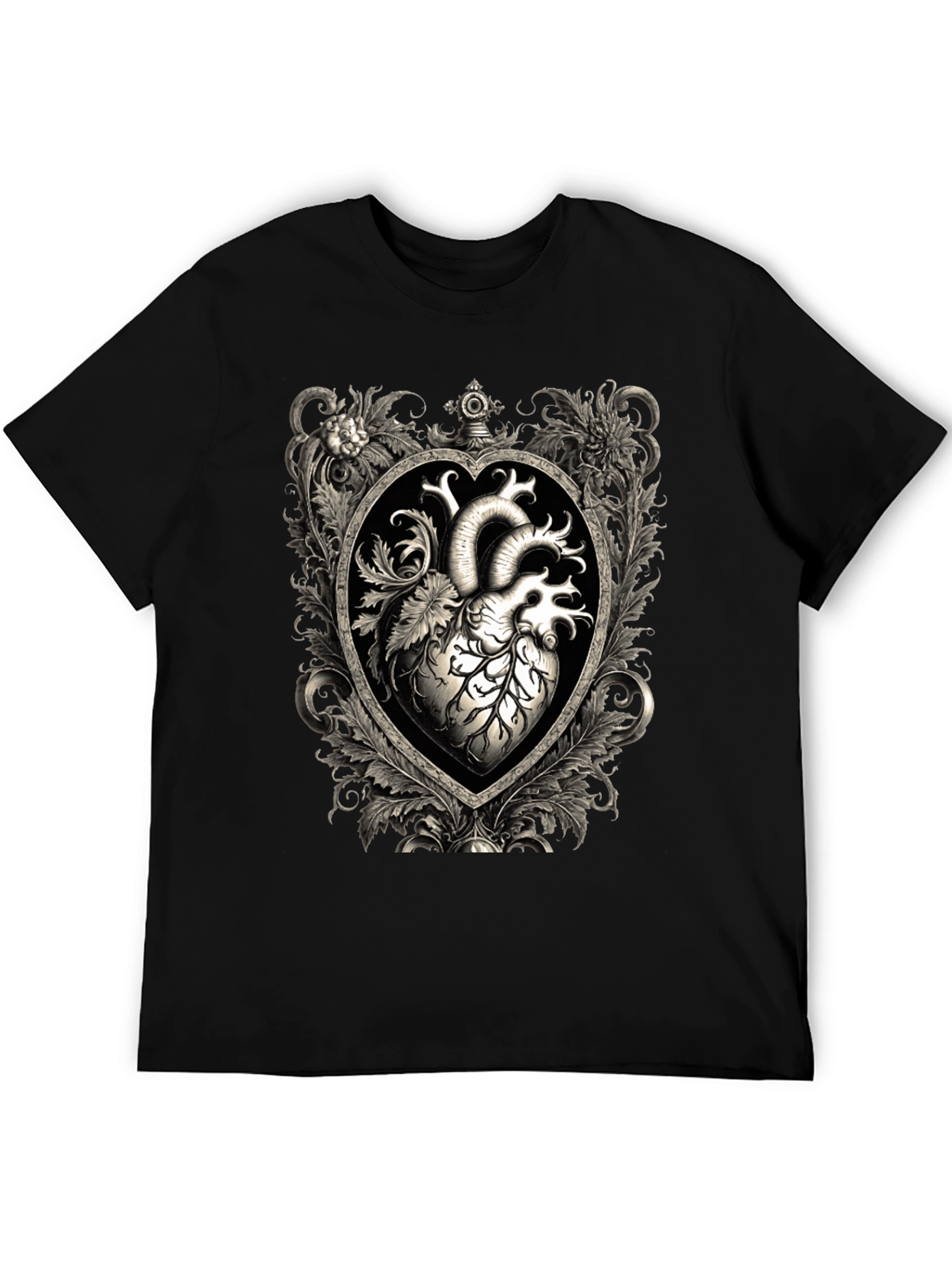 Anatomical Heart Floral Framed Graphic Tee