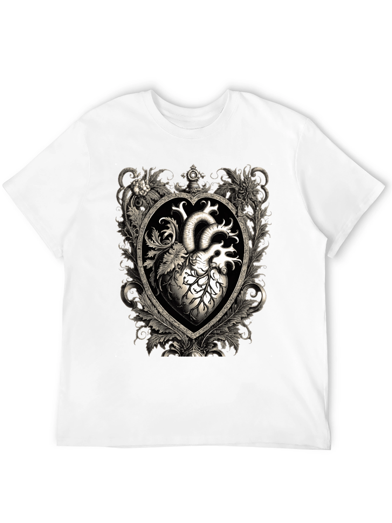 Anatomical Heart Floral Framed Graphic Tee