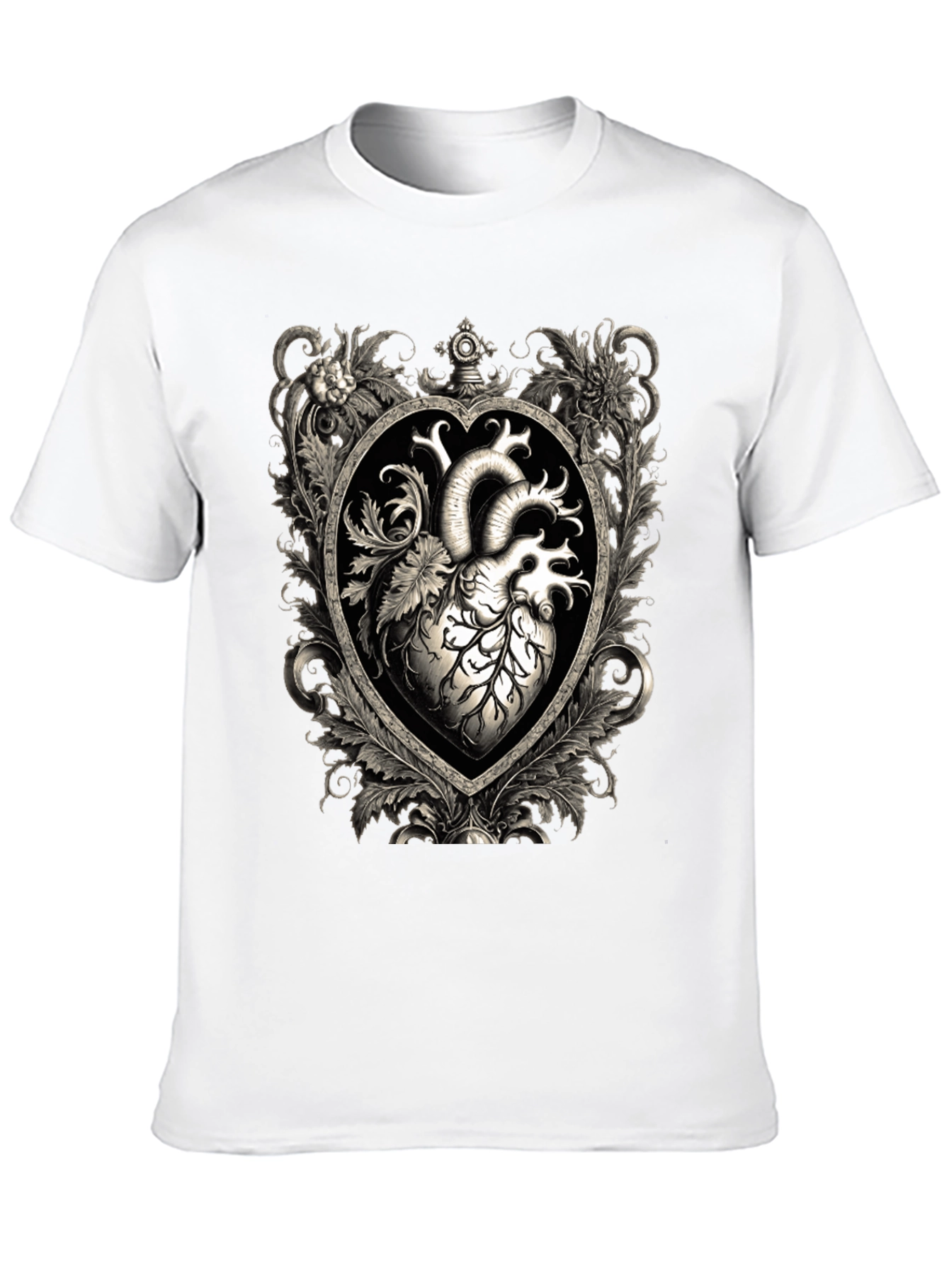 Anatomical Heart Floral Framed Graphic Tee