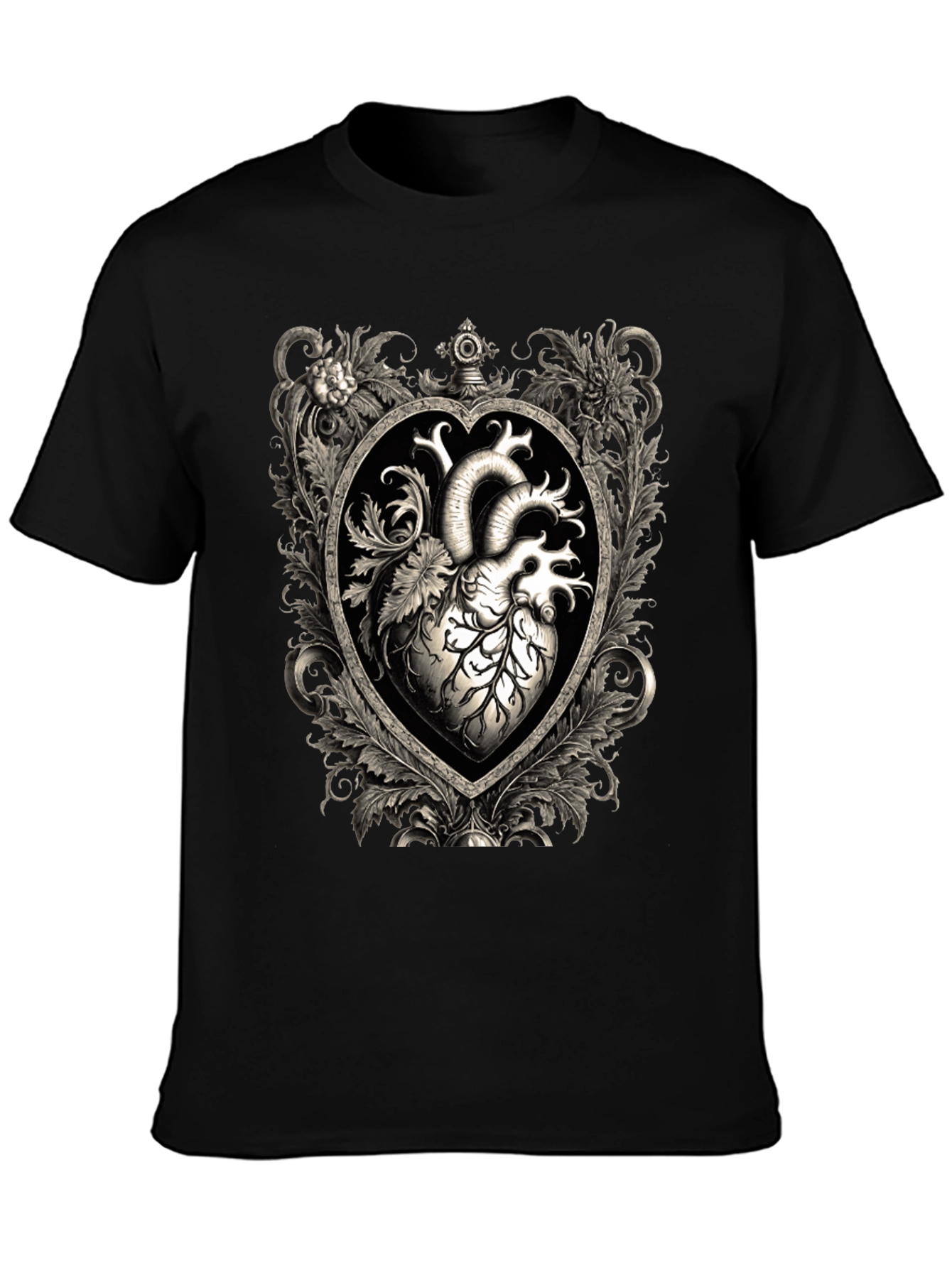 Anatomical Heart Floral Framed Graphic Tee