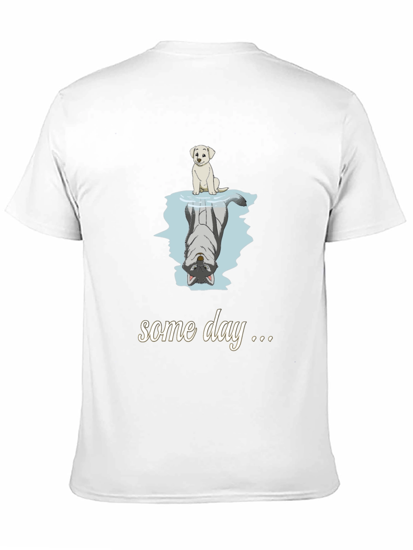 Dog Reflection T-Shirt - Some Day Black Cotton Tee