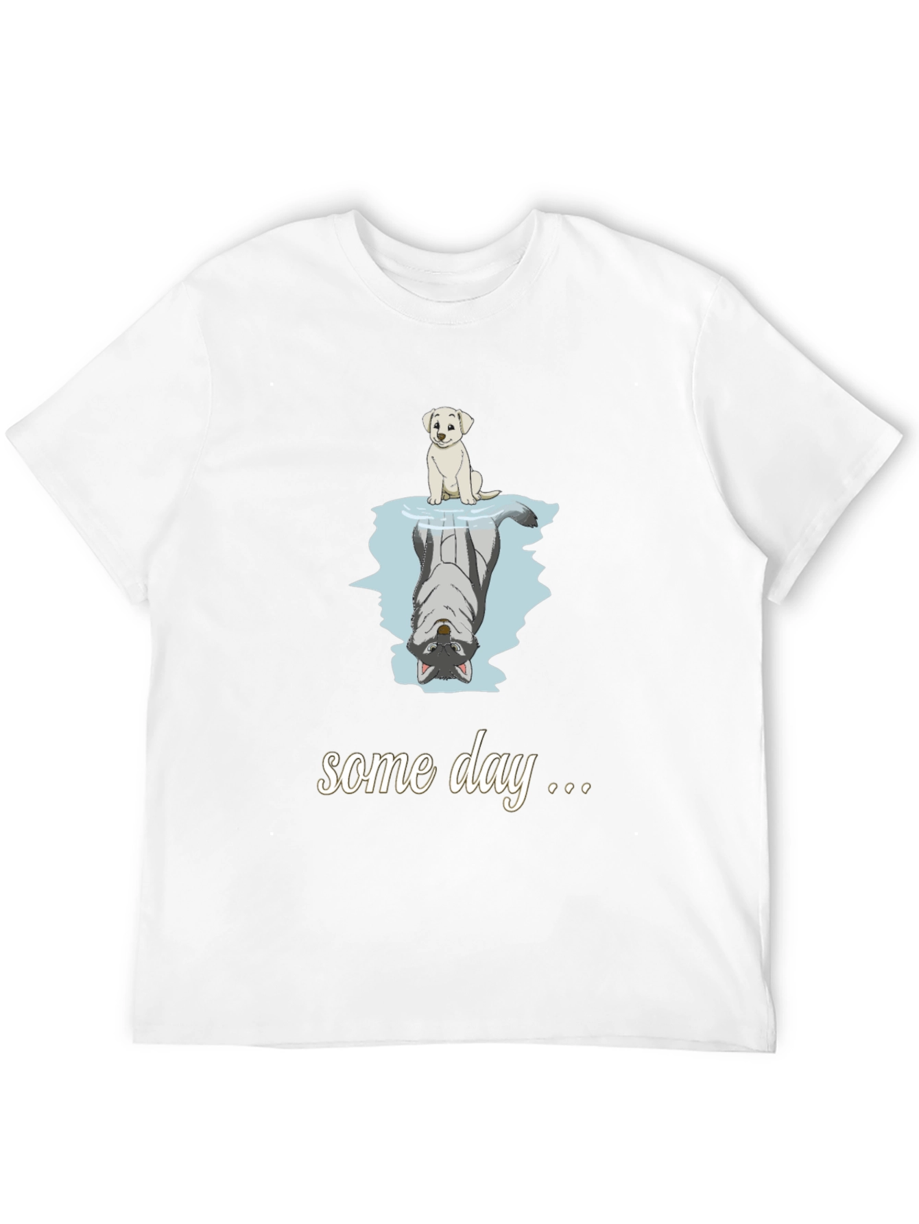 Dog Reflection T-Shirt - Some Day Black Cotton Tee