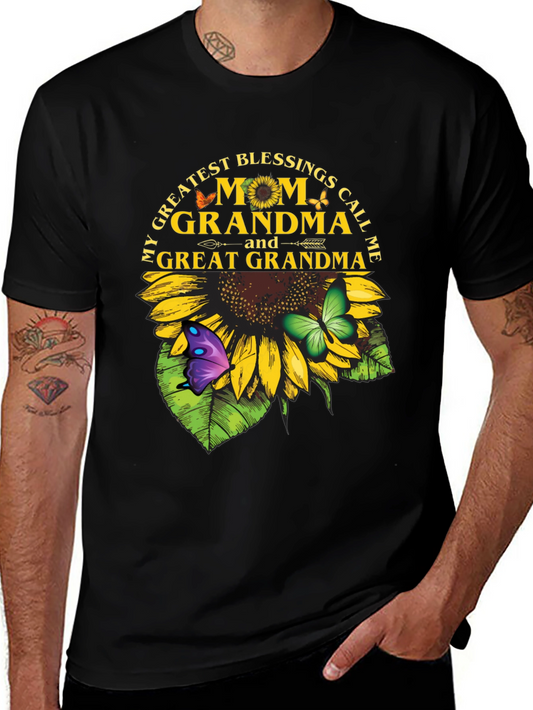 Grandma Sunflower T-Shirt - My Greatest Blessings Call Me