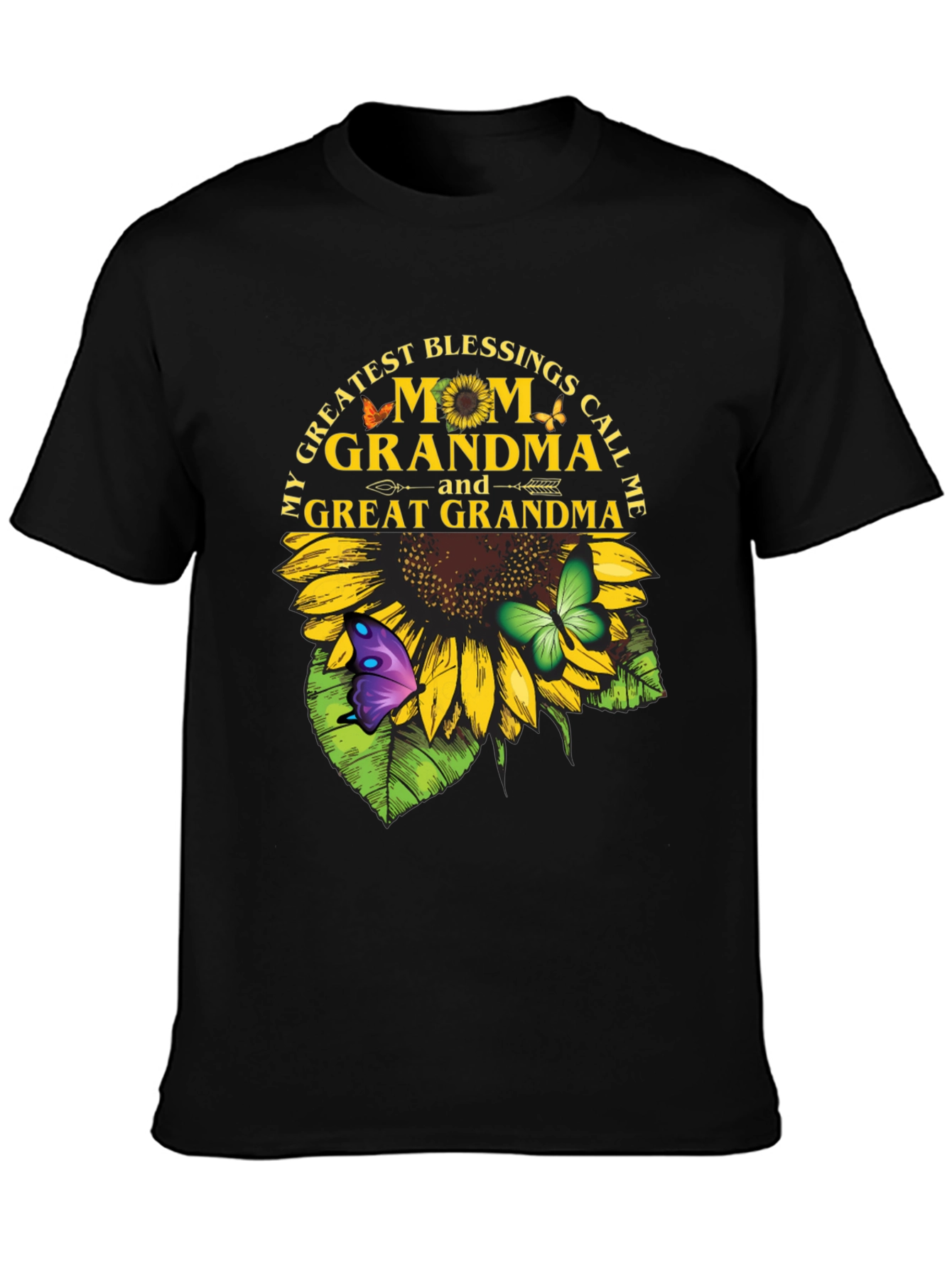 Grandma Sunflower T-Shirt - My Greatest Blessings Call Me