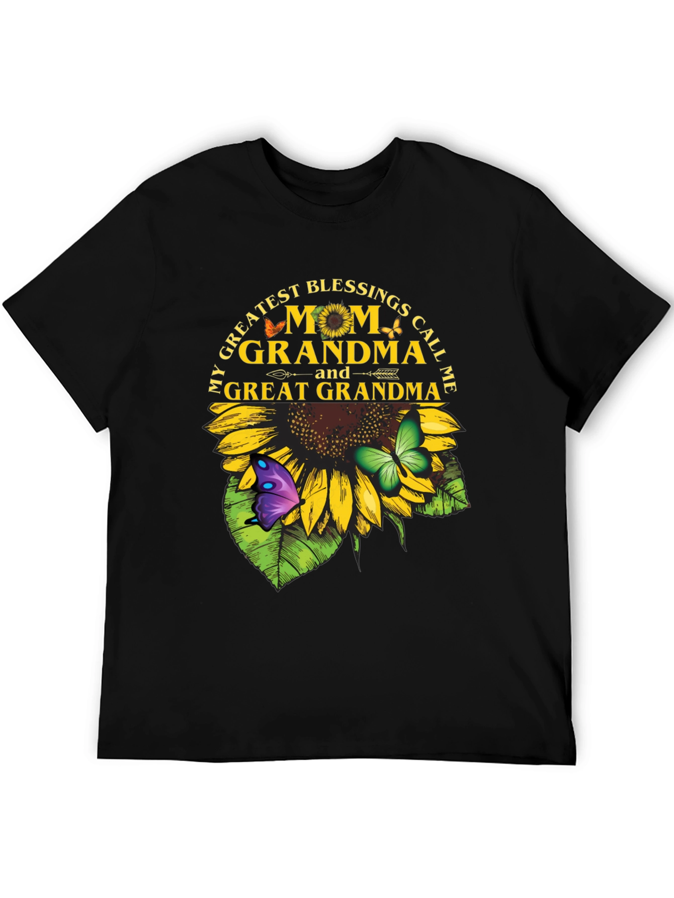 Grandma Sunflower T-Shirt - My Greatest Blessings Call Me