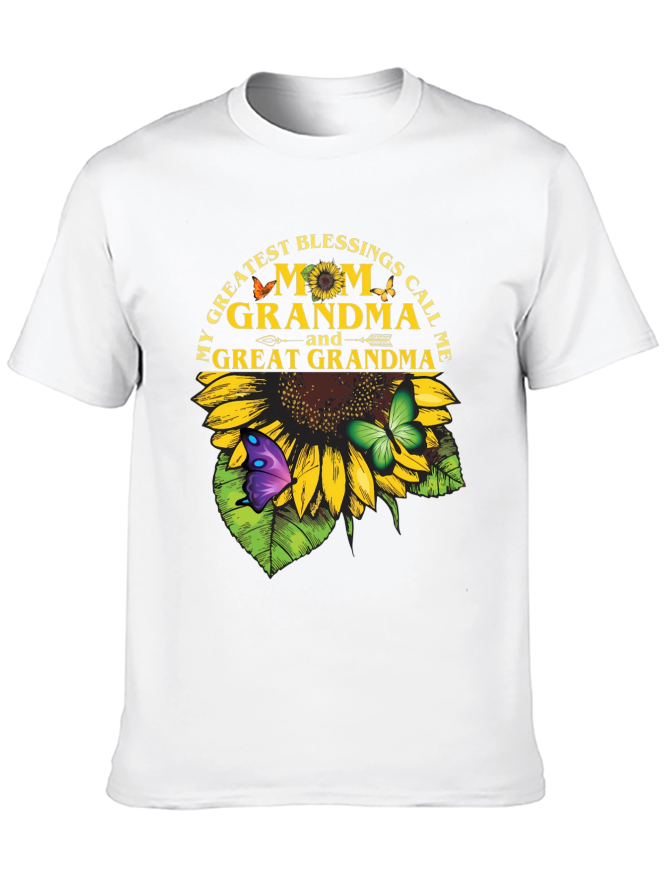 Grandma Sunflower T-Shirt - My Greatest Blessings Call Me