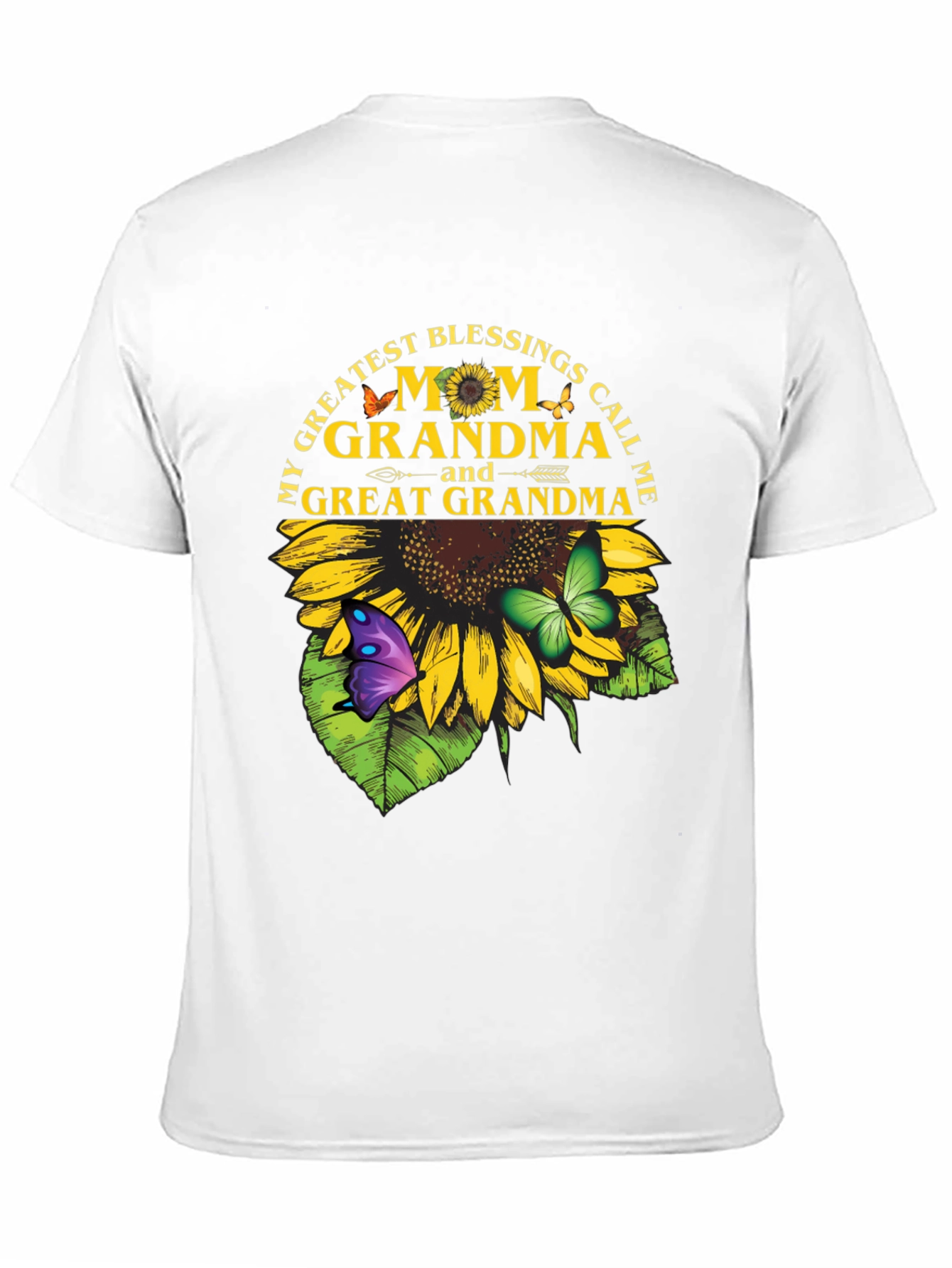 Grandma Sunflower T-Shirt - My Greatest Blessings Call Me