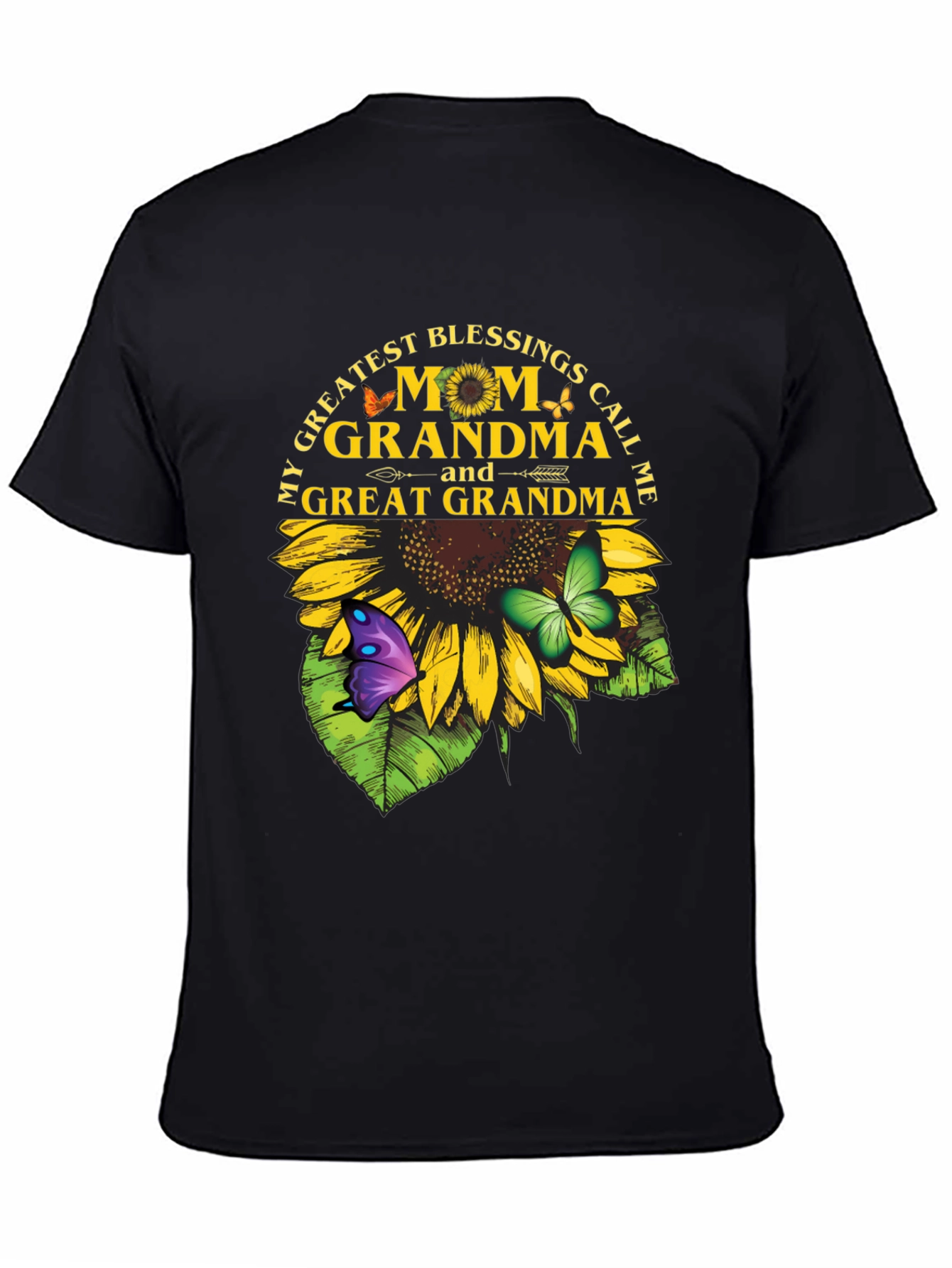 Grandma Sunflower T-Shirt - My Greatest Blessings Call Me