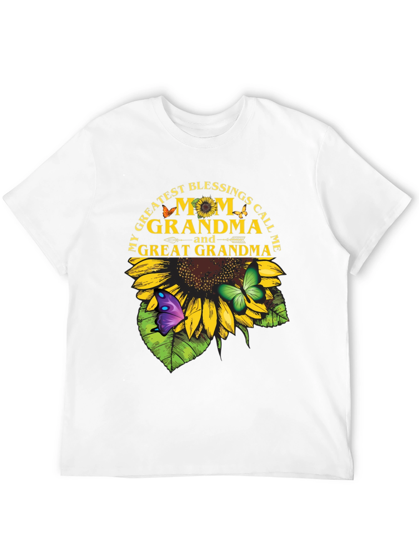 Grandma Sunflower T-Shirt - My Greatest Blessings Call Me
