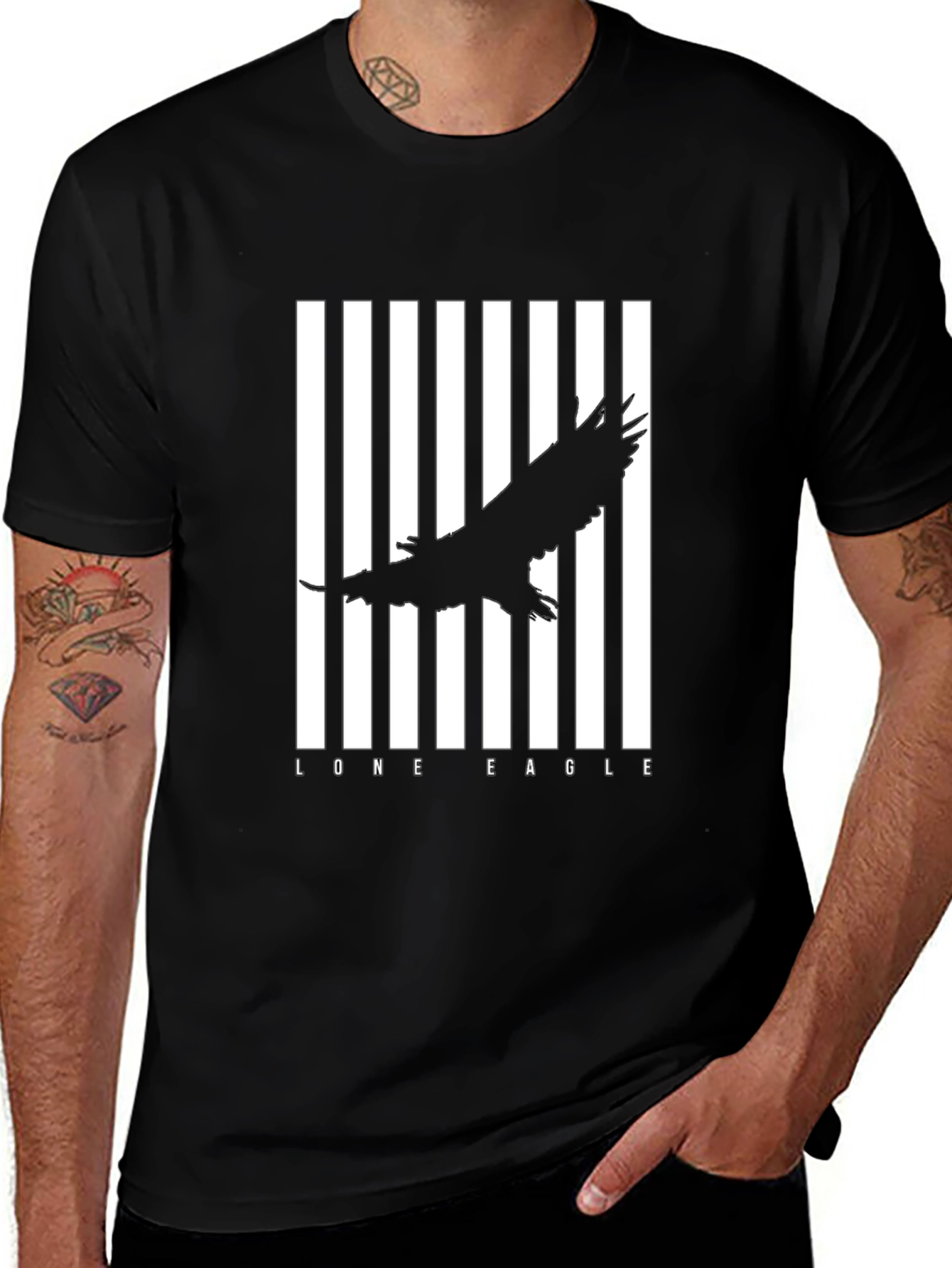 Lone Eagle Graphic Black T-Shirt