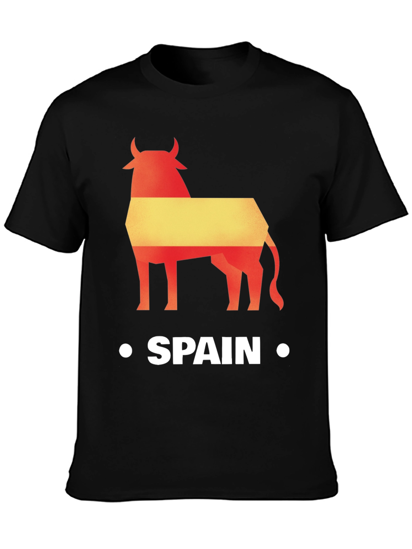 Spain Bull Graphic Tee - Black Cotton T-Shirt