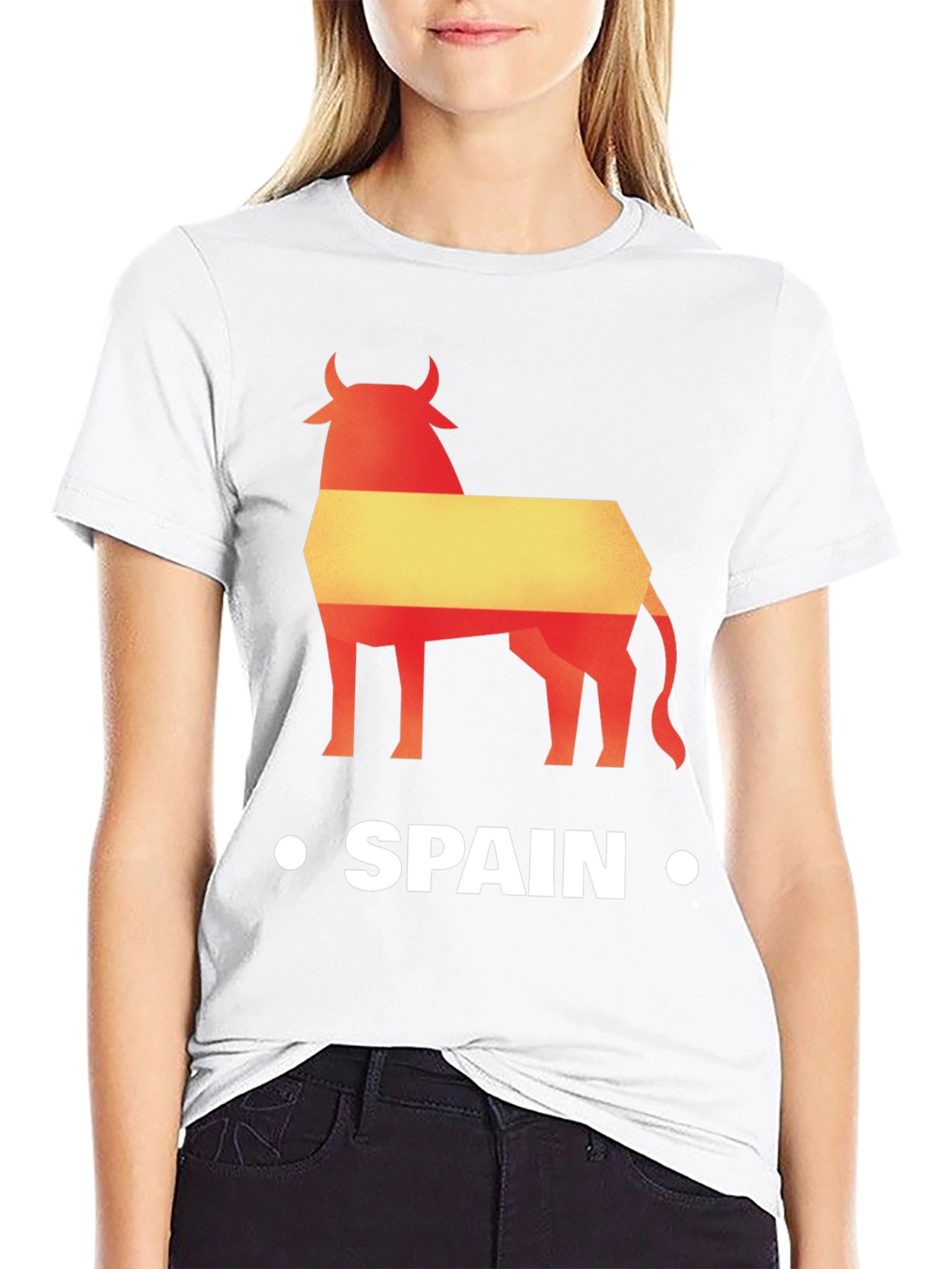 Spain Bull Graphic Tee - Black Cotton T-Shirt