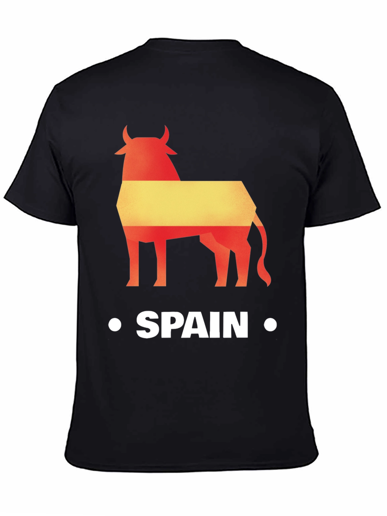 Spain Bull Graphic Tee - Black Cotton T-Shirt