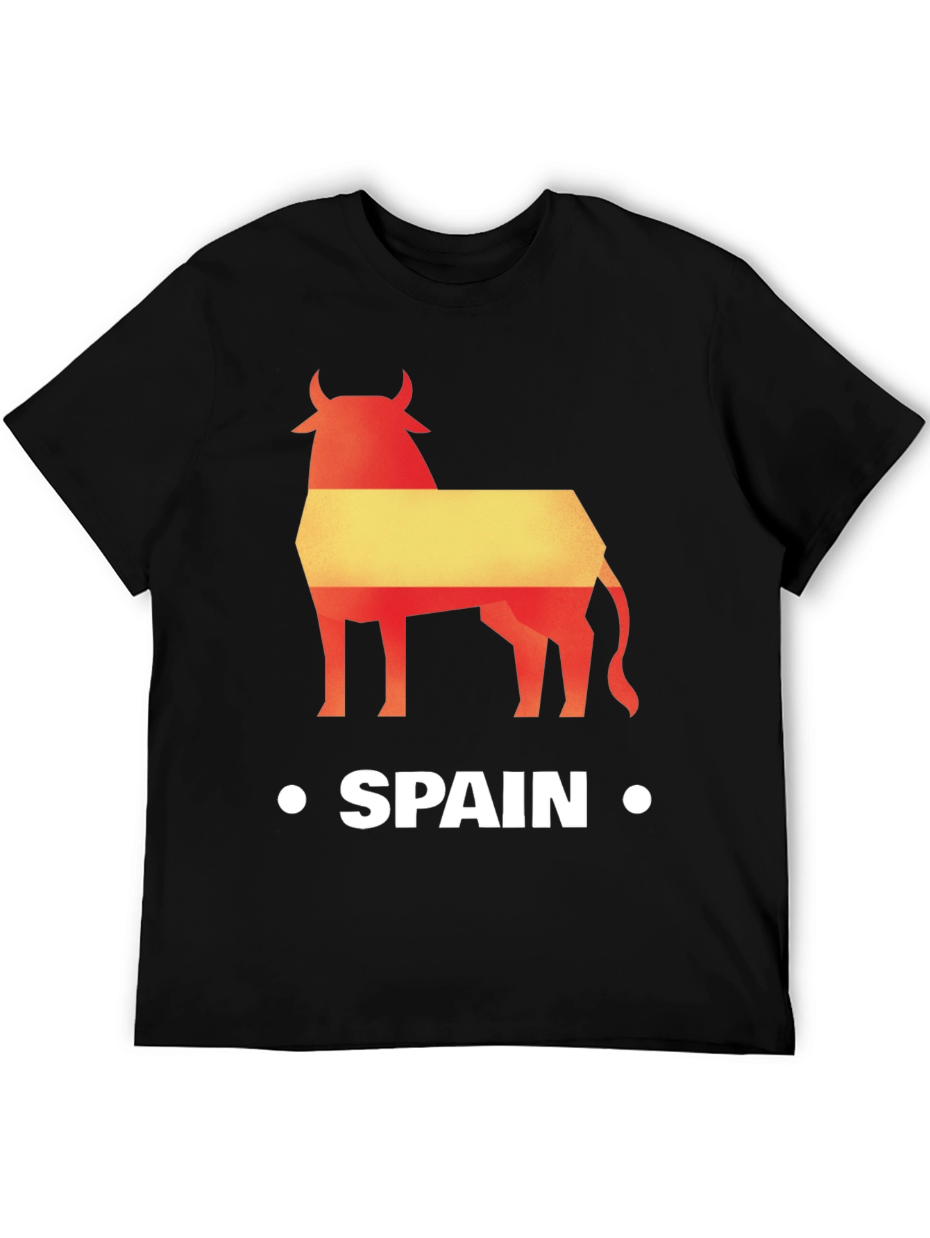 Spain Bull Graphic Tee - Black Cotton T-Shirt