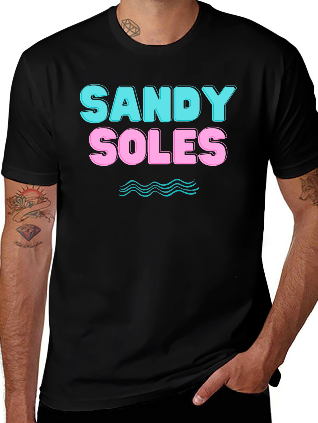 Sandy Soles Graphic Print T-Shirt - Black