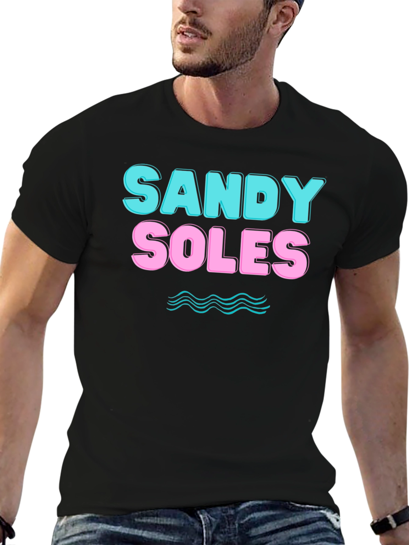 Sandy Soles Graphic Print T-Shirt - Black