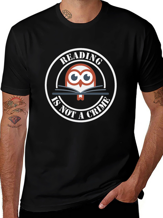 Reading Is Not A Crime Owl Graphic T-Shirt