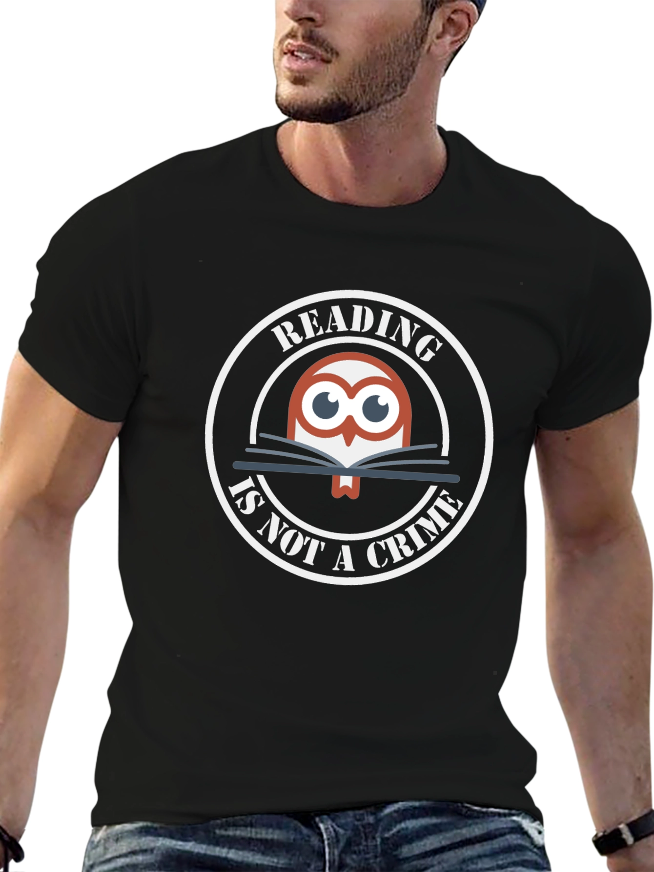 Reading Is Not A Crime Owl Graphic T-Shirt
