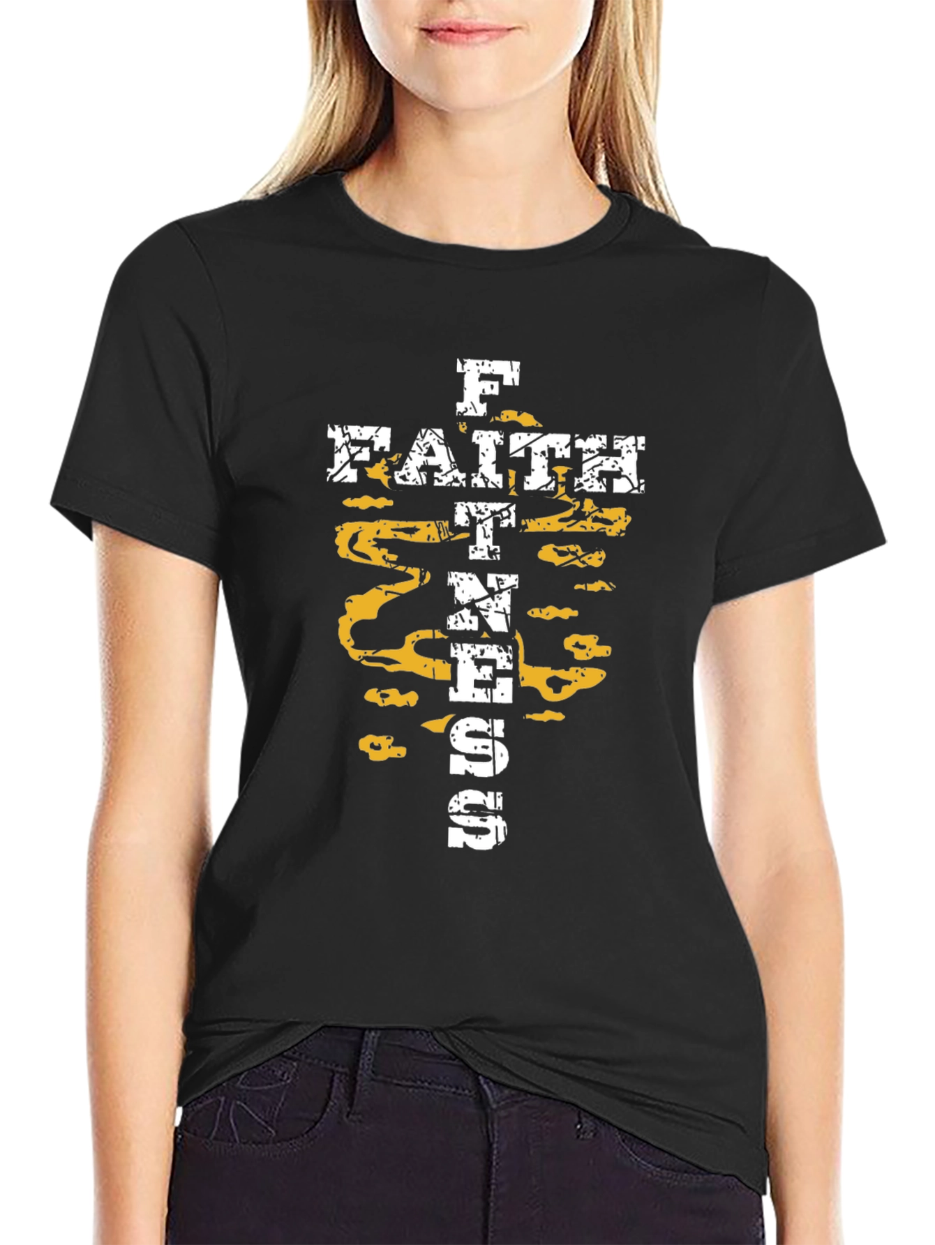 Faith Fitness T-Shirt - Black Christian Inspired Gym Wear