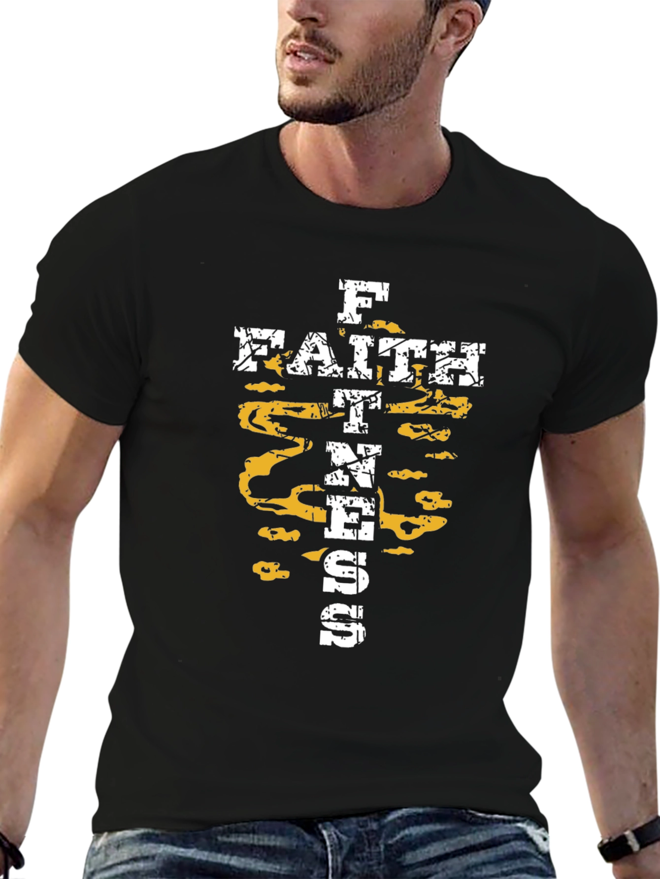 Faith Fitness T-Shirt - Black Christian Inspired Gym Wear