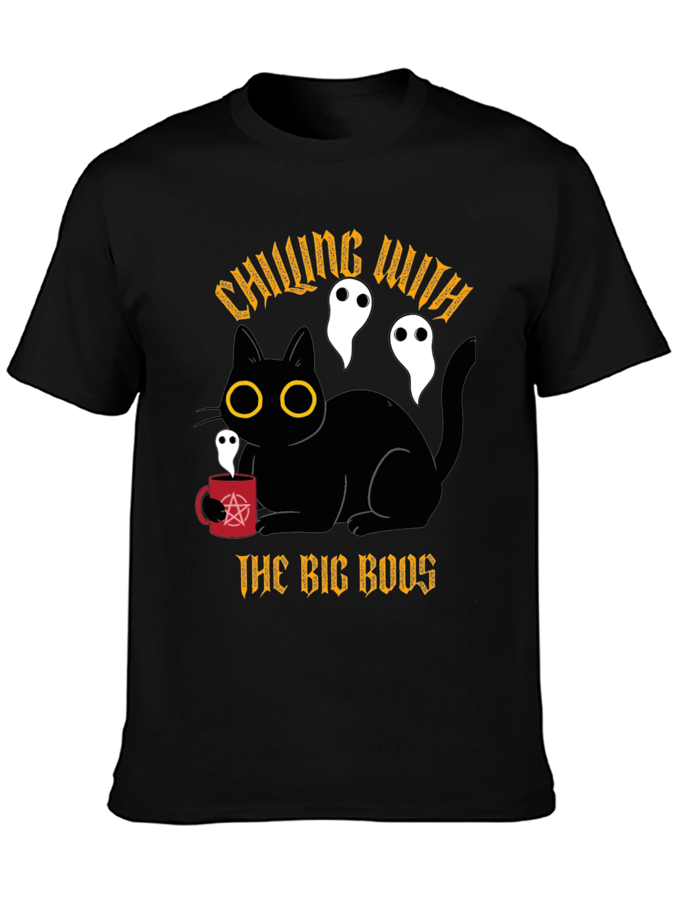 Chilling With The Big Boos Black Cat T-Shirt