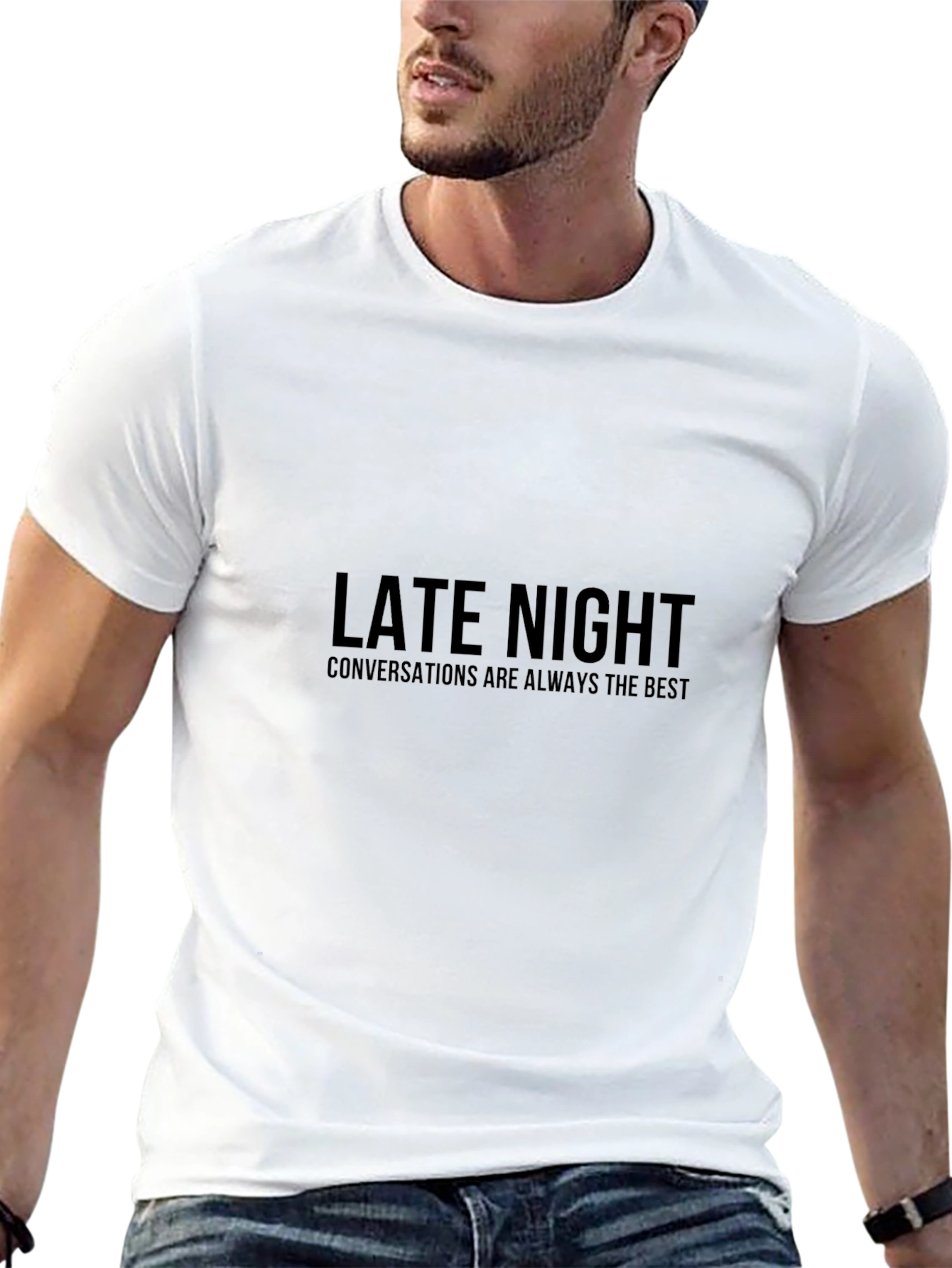 Late Night Conversations T-Shirt - Unisex Black Tee