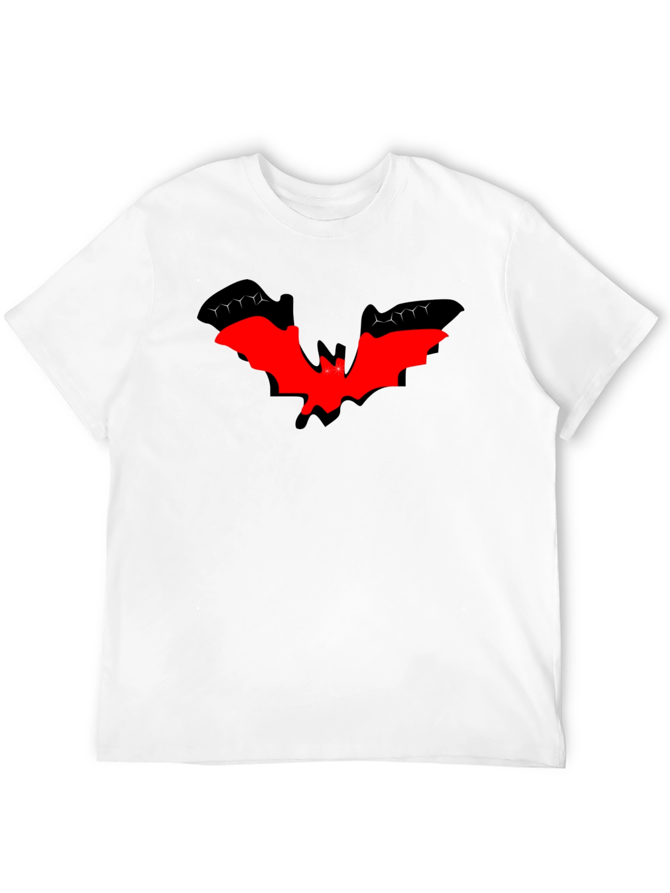Red Bat Graphic Black T-Shirt - Halloween Style