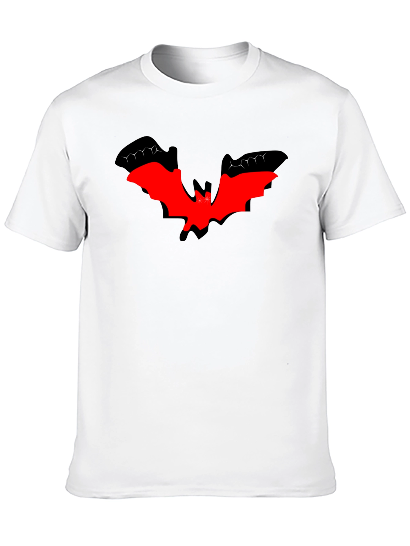 Red Bat Graphic Black T-Shirt - Halloween Style
