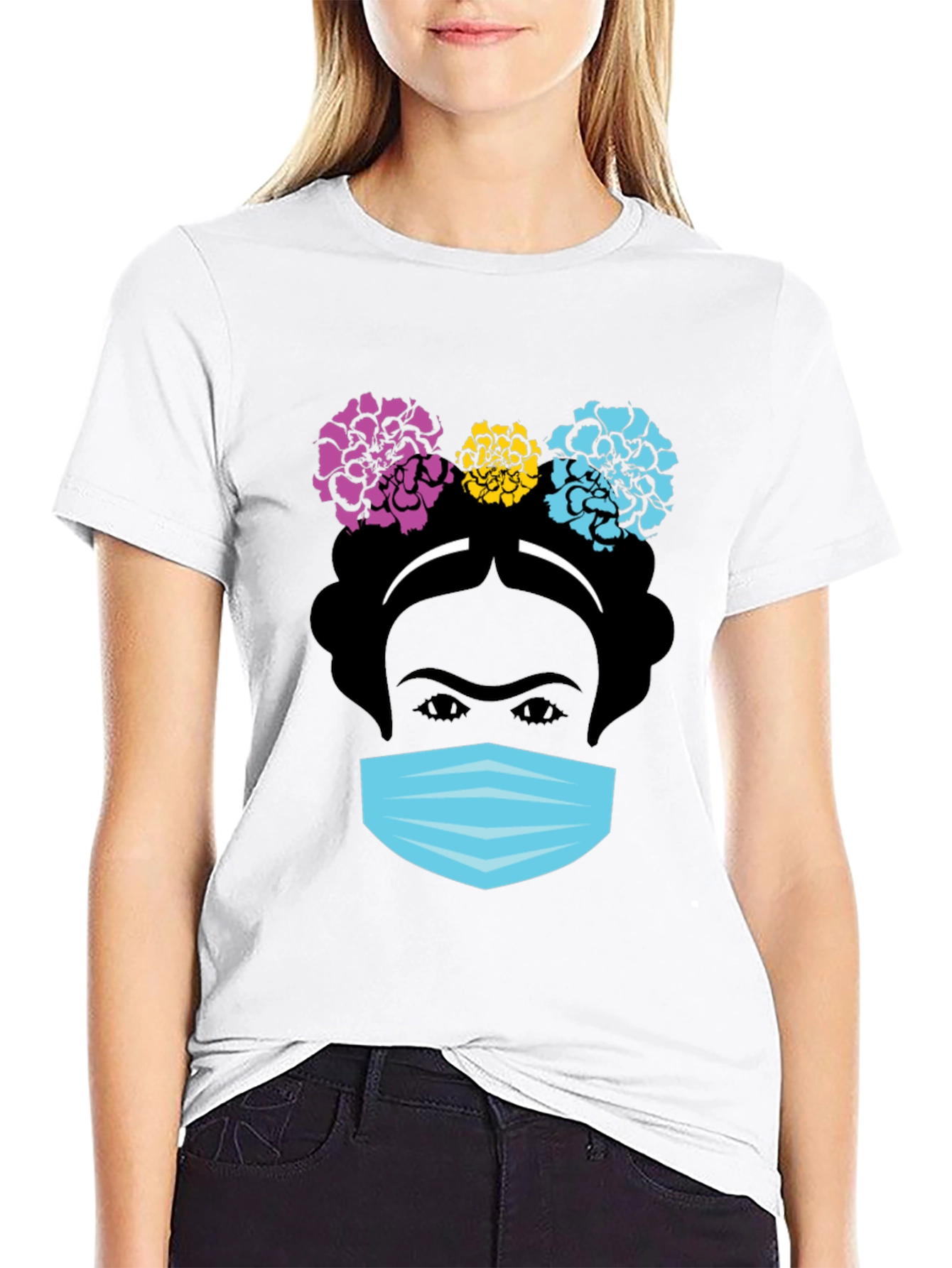 Frida Kahlo Masked T-Shirt - Artistic Graphic Tee