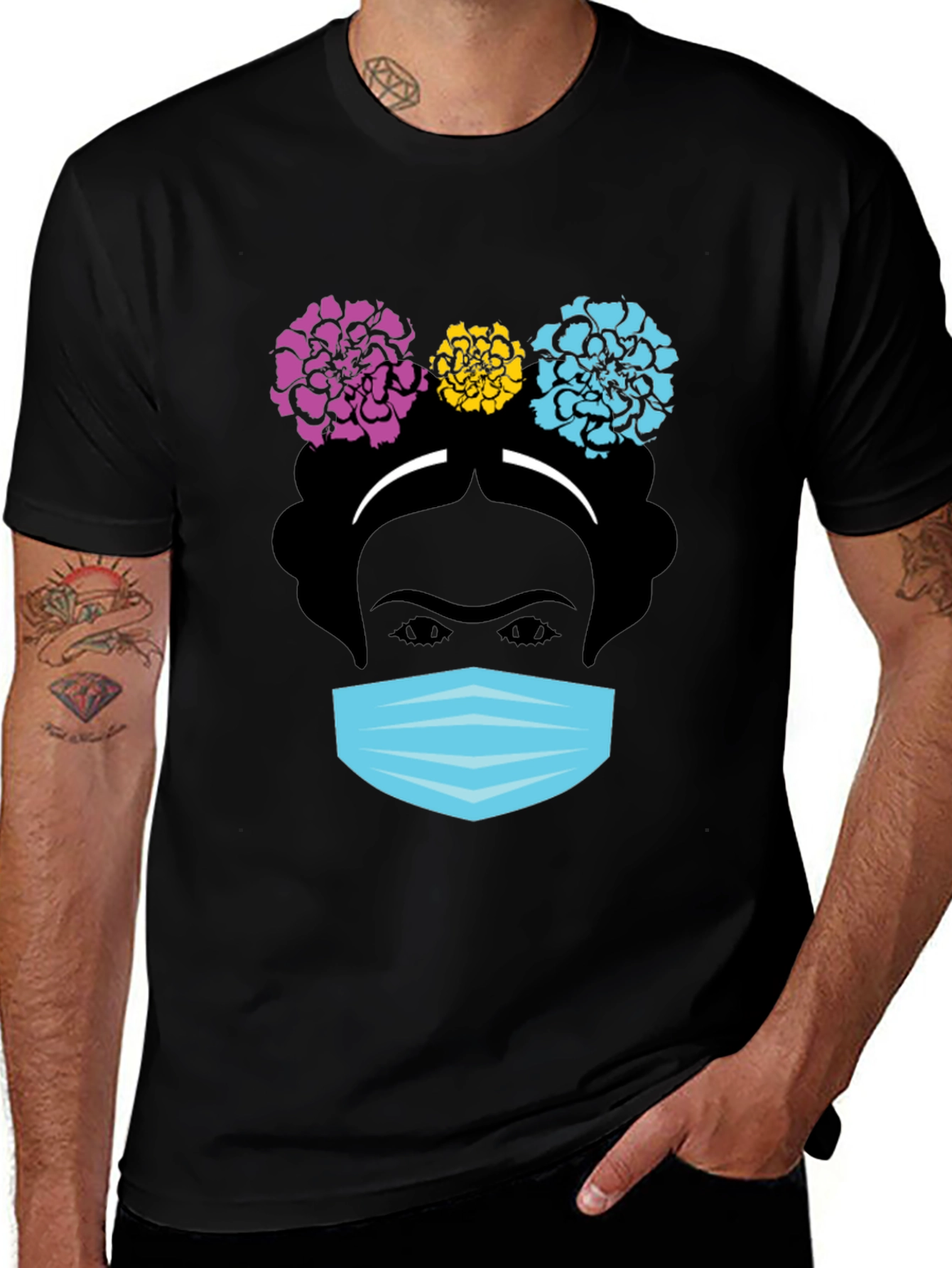 Frida Kahlo Masked T-Shirt - Artistic Graphic Tee