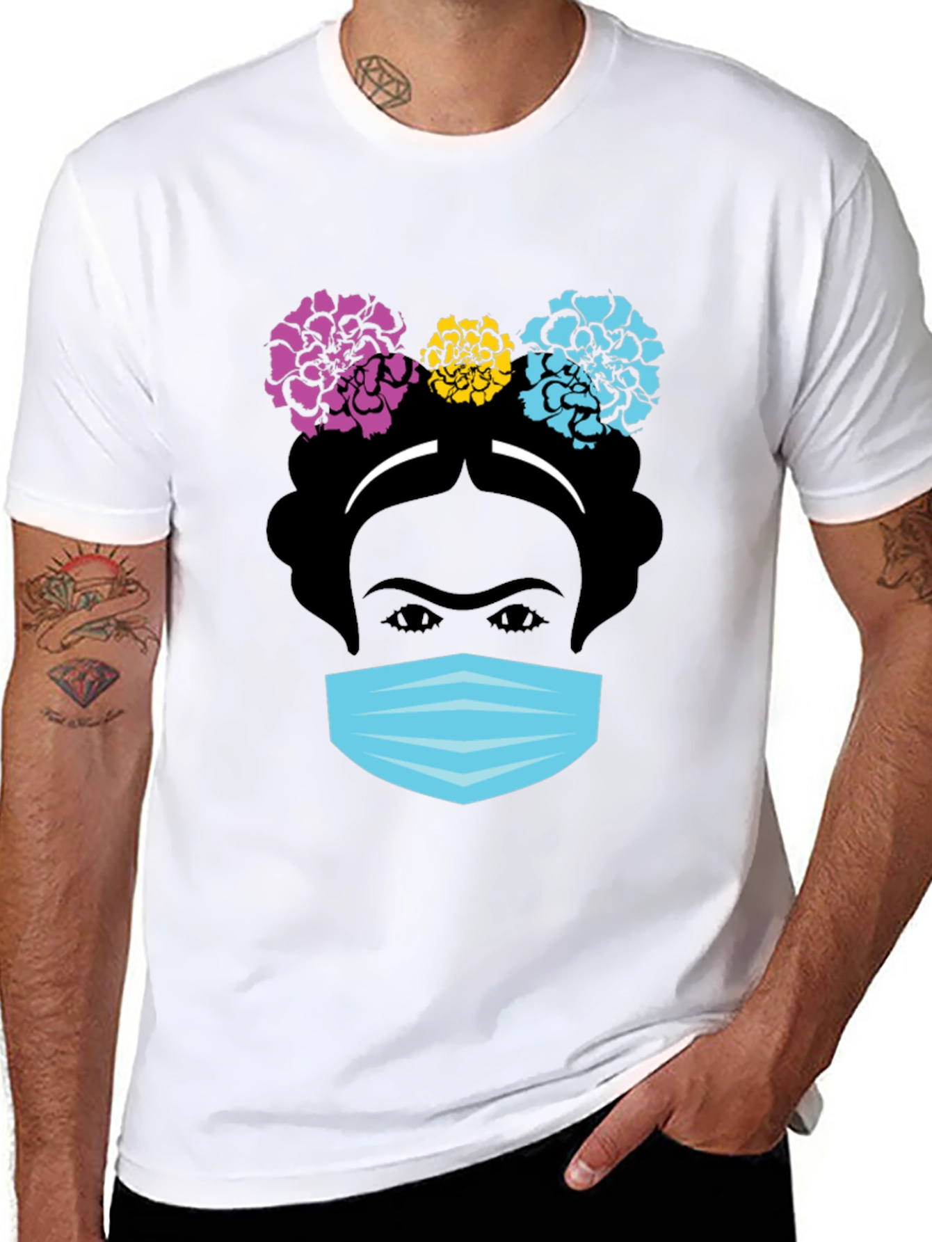 Frida Kahlo Masked T-Shirt - Artistic Graphic Tee