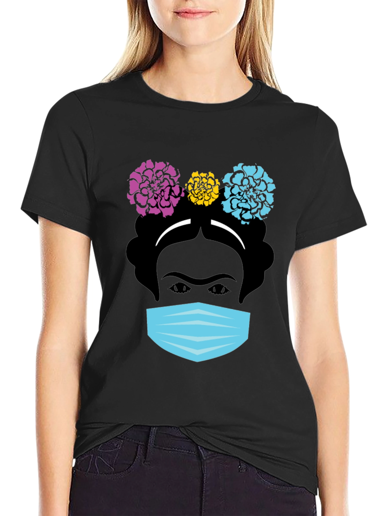 Frida Kahlo Masked T-Shirt - Artistic Graphic Tee
