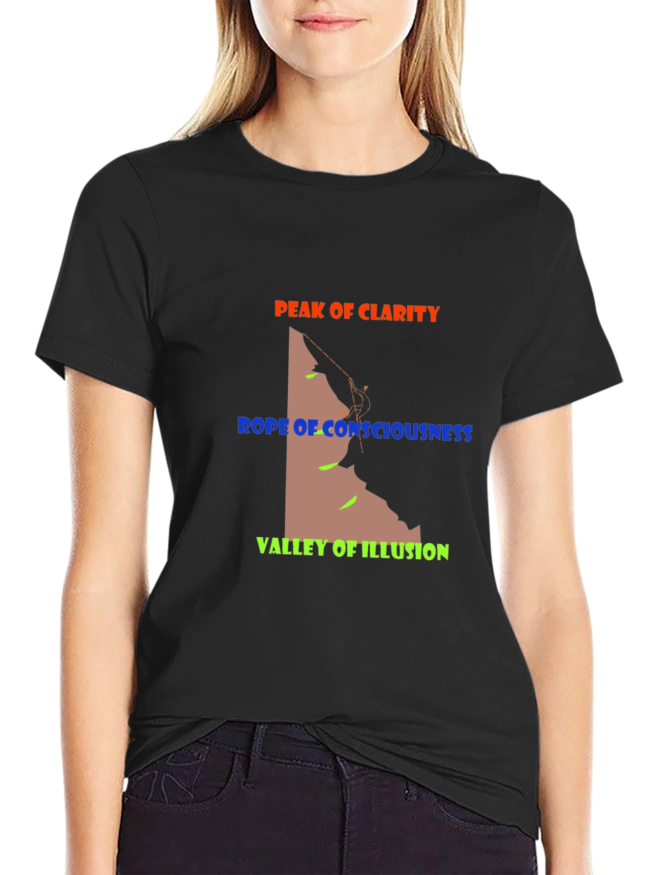 Peak Clarity Climbing Graphic Tee - Black