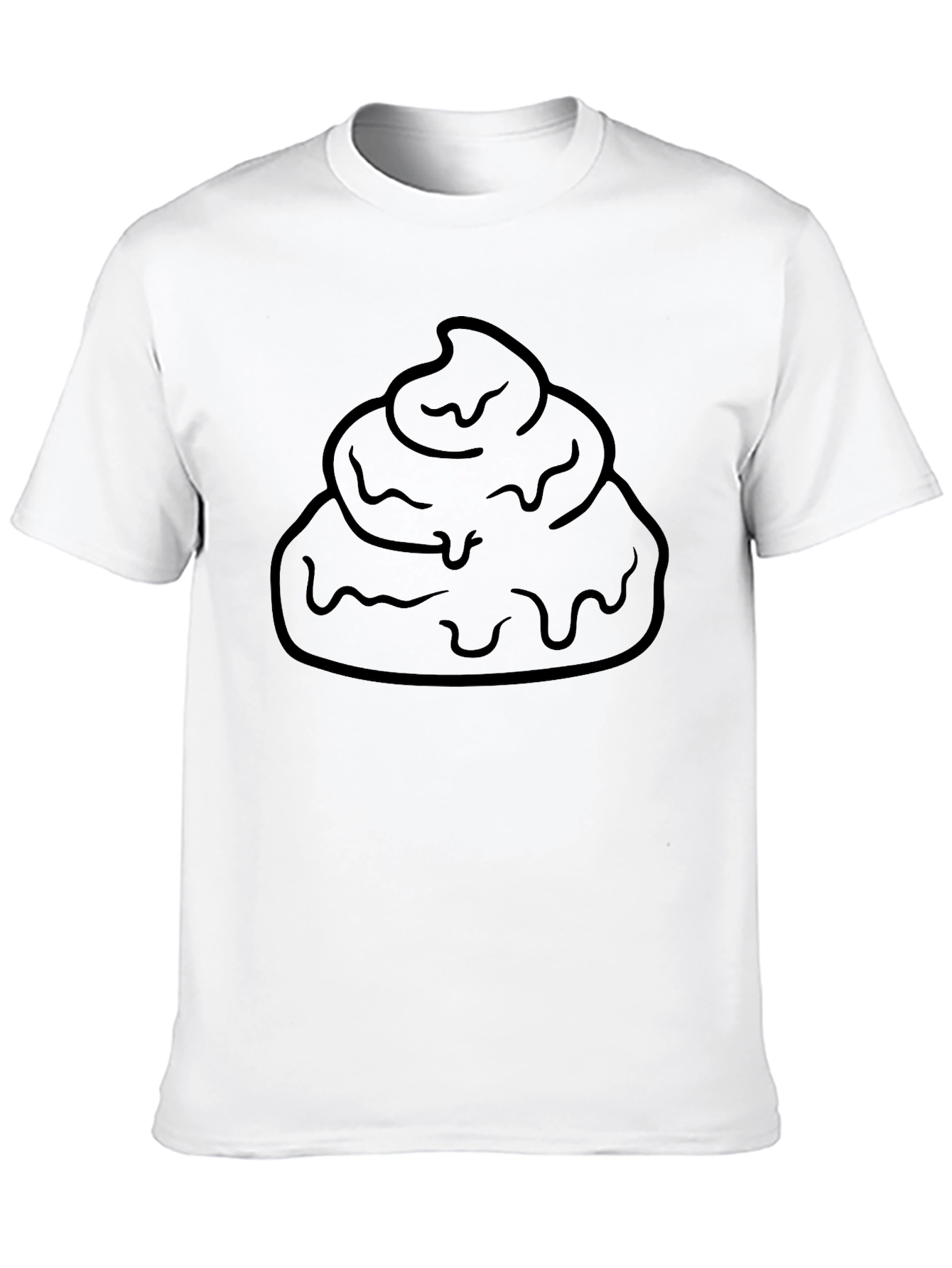 Poop Emoji Graphic T-Shirt - Black Cotton Blend