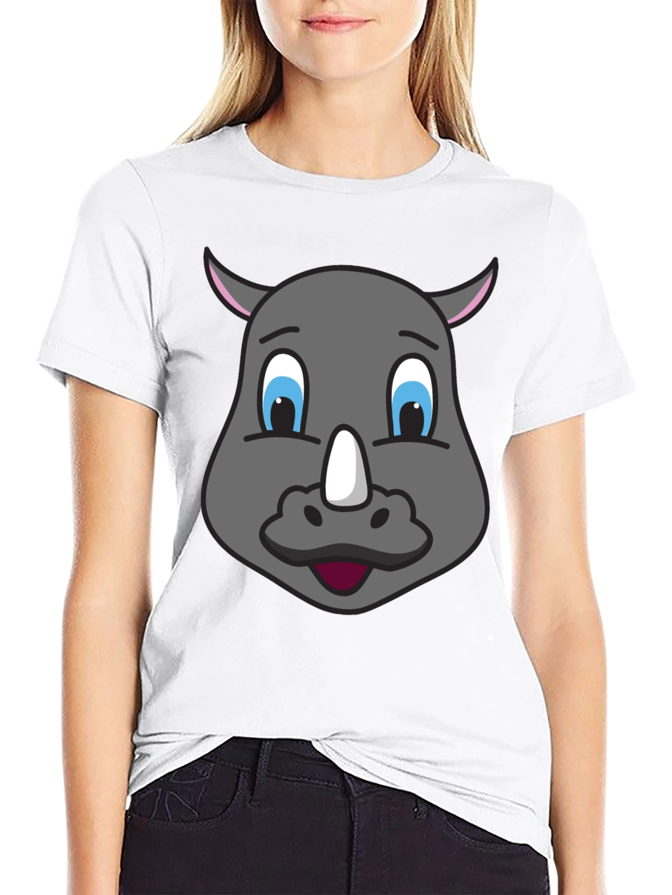 Cartoon Rhino T-Shirt - Unique Graphic Tee