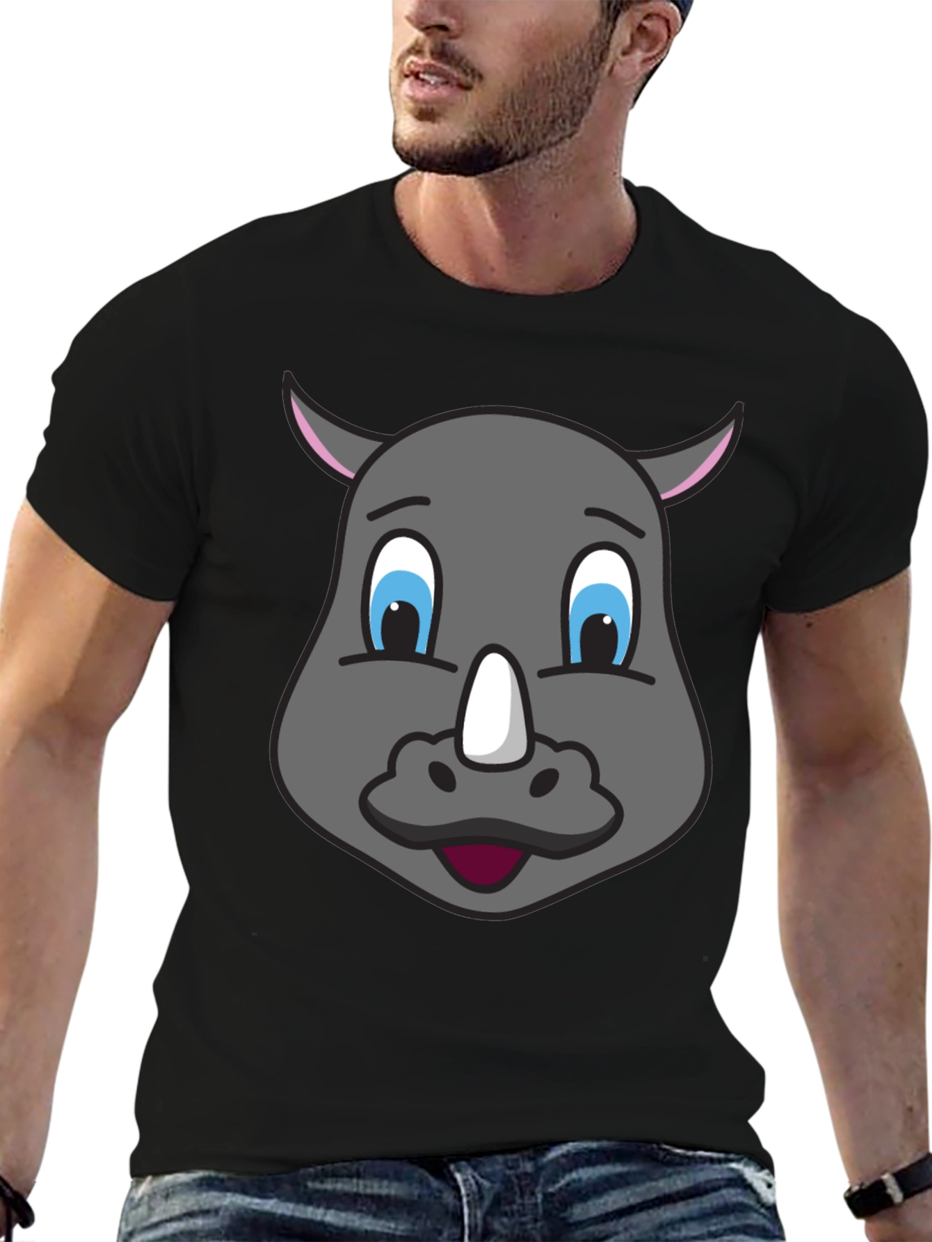 Cartoon Rhino T-Shirt - Unique Graphic Tee