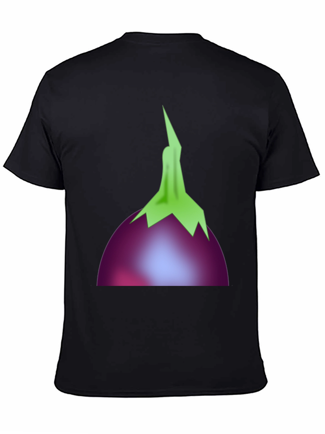 Eggplant Graphic T-Shirt - Casual Black Tee