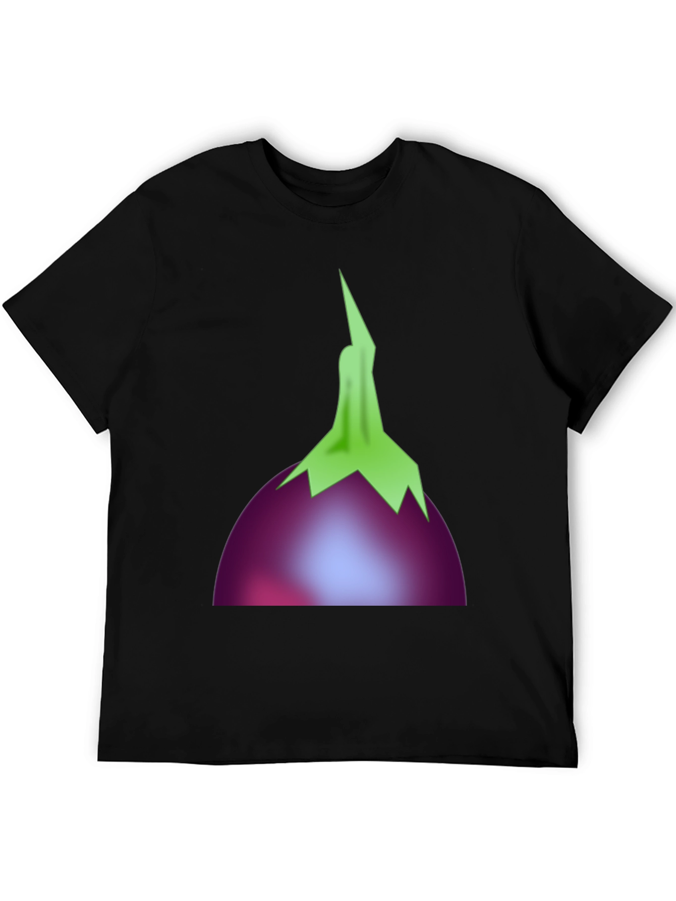 Eggplant Graphic T-Shirt - Casual Black Tee