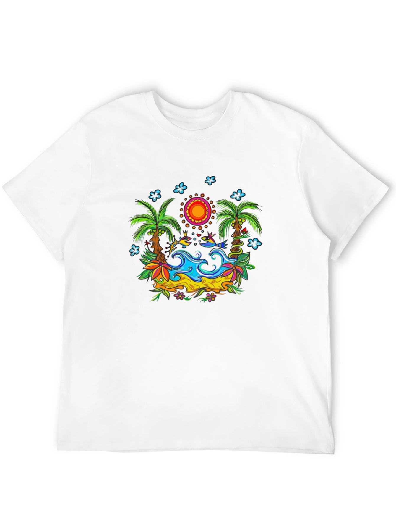 Tropical Island T-Shirt - Vivid Graphic Print