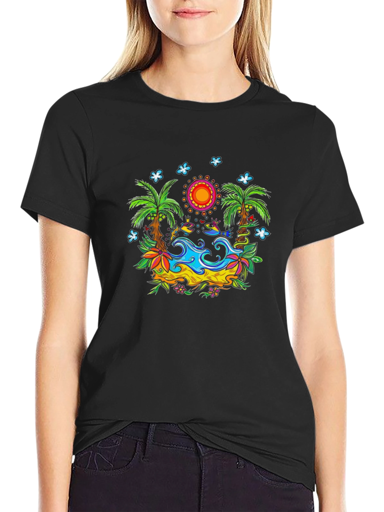 Tropical Island T-Shirt - Vivid Graphic Print