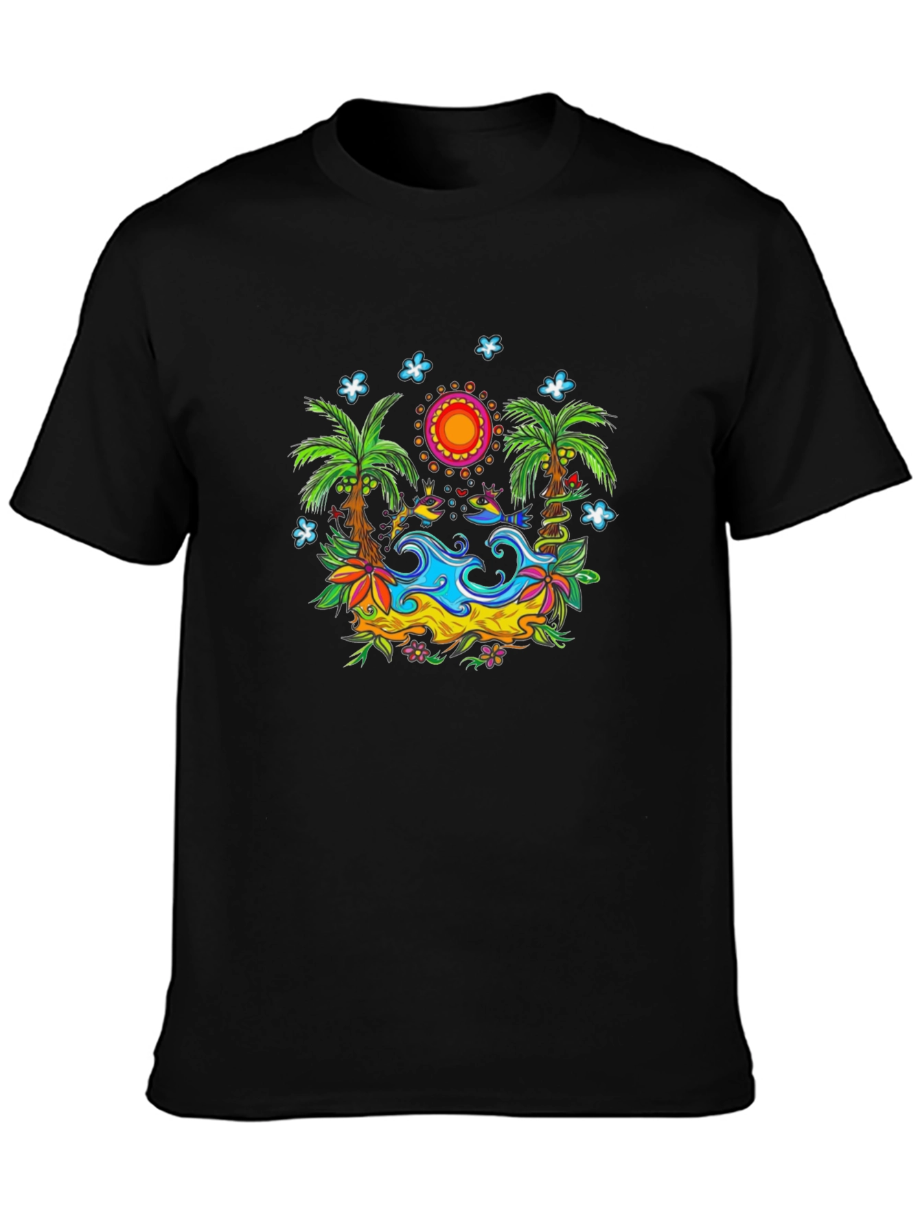 Tropical Island T-Shirt - Vivid Graphic Print