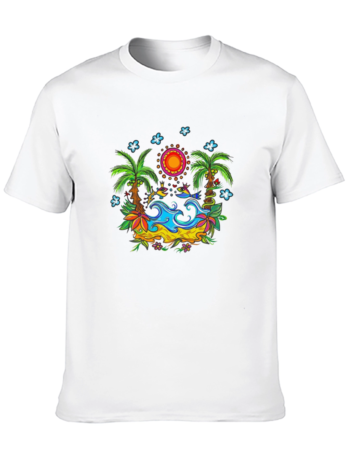 Tropical Island T-Shirt - Vivid Graphic Print