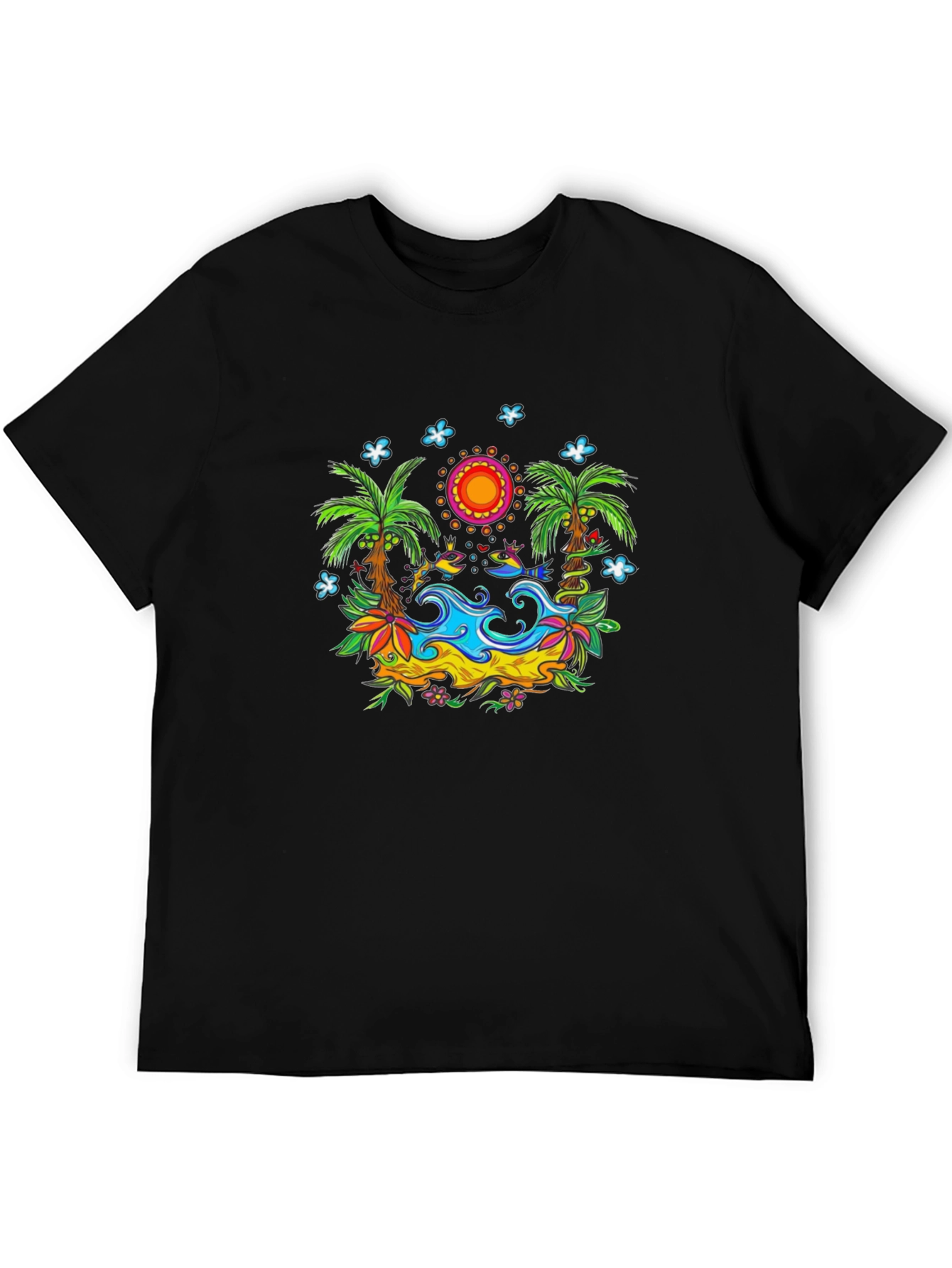 Tropical Island T-Shirt - Vivid Graphic Print